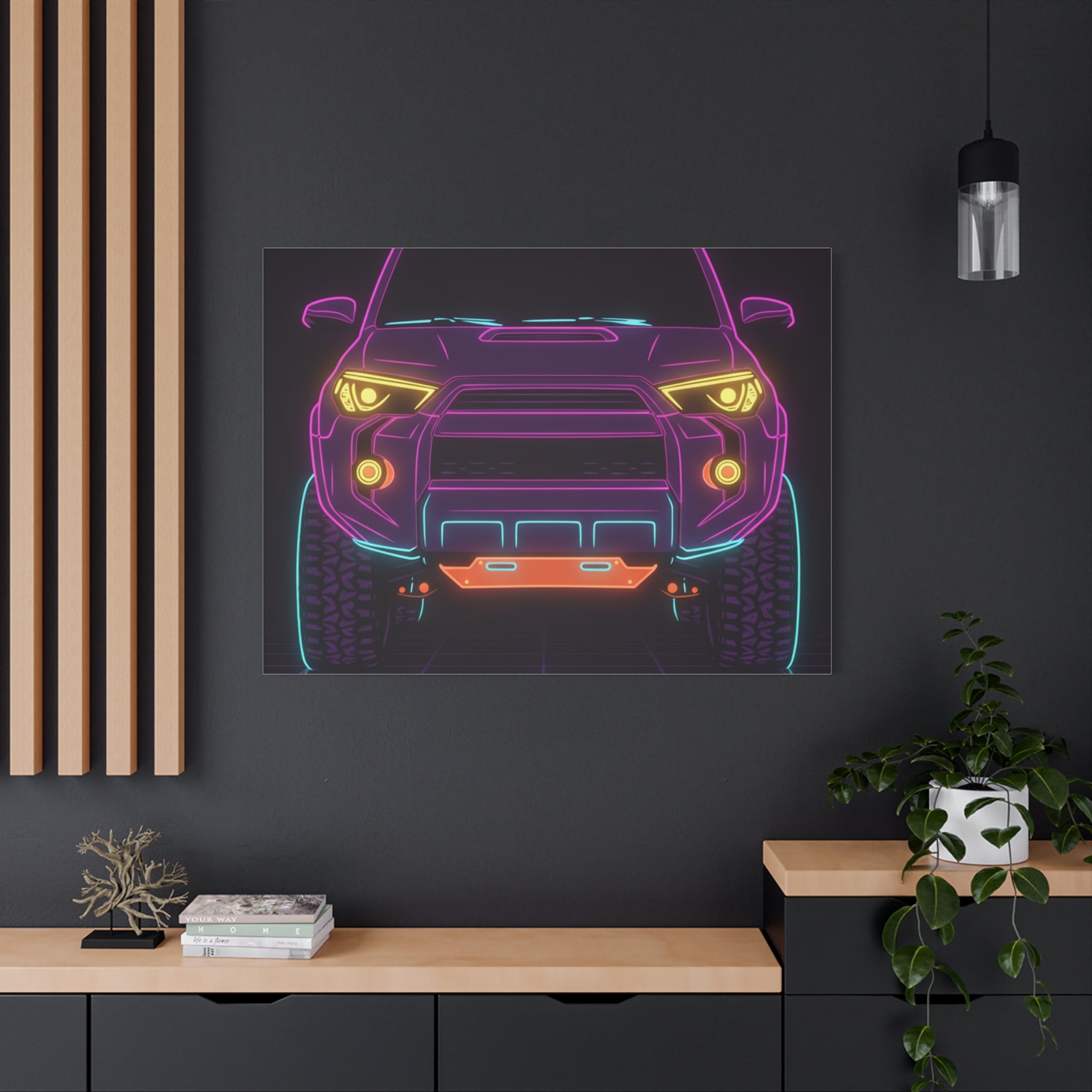 Toyota 4Runner TRD Pro Neon Synthwave Canvas Wall Art