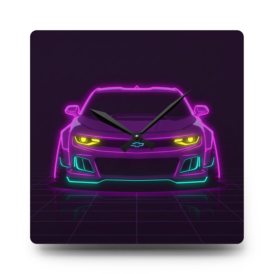 Chevrolet Camaro ZL1 Neon Synthwave Wall Clock