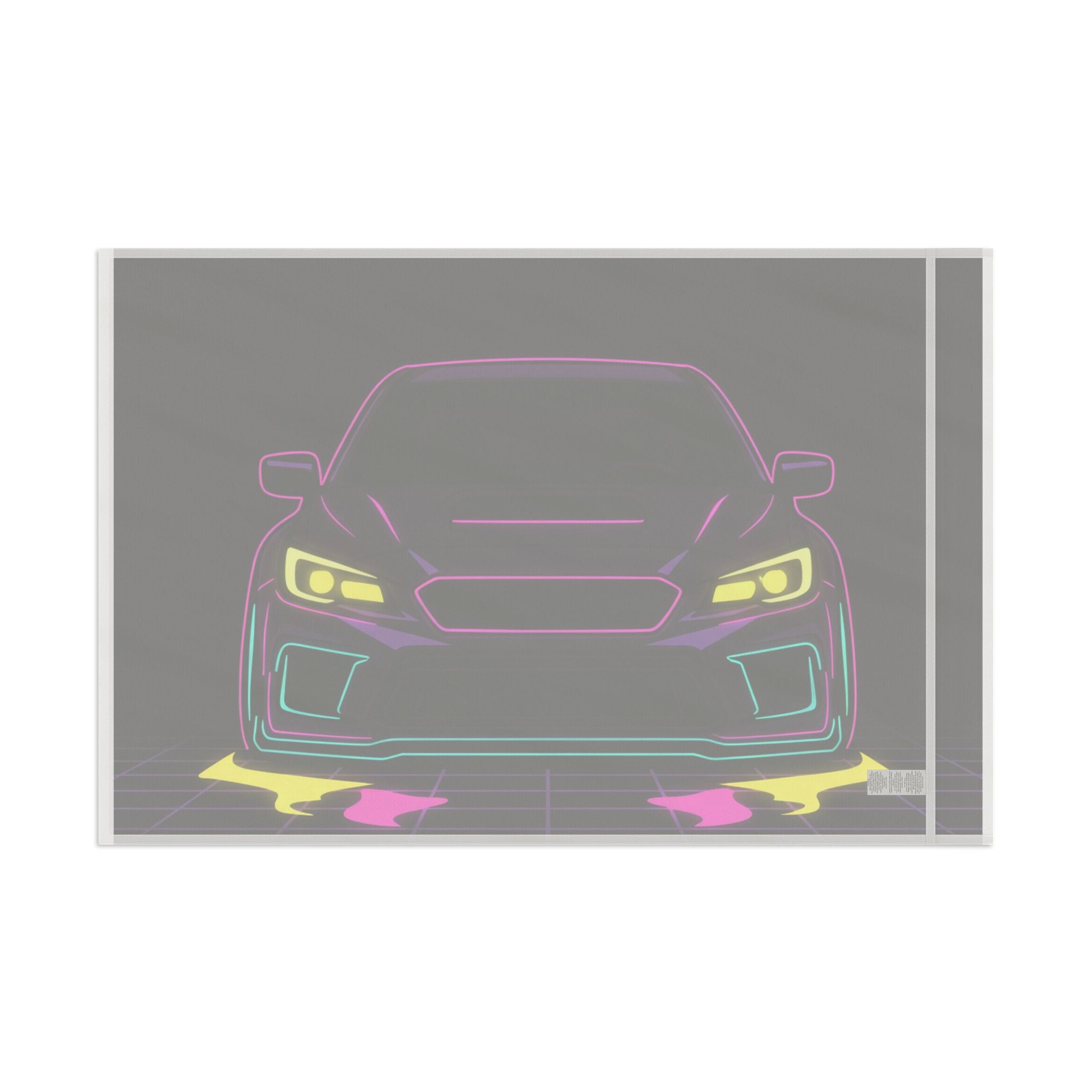 Subaru WRX STI Neon Synthwave Garage Flag
