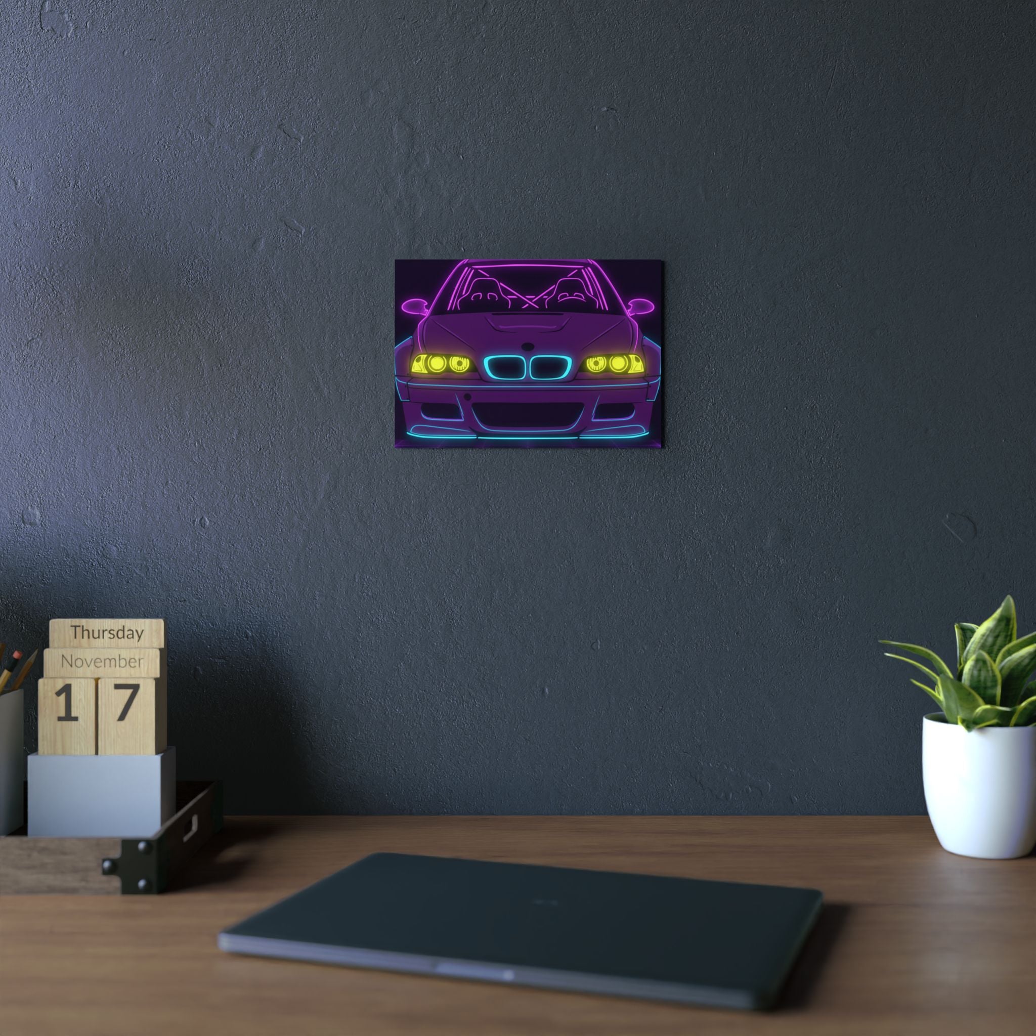 BMW E46 M3 (2000-06) Neon Synthwave Metal Wall Sign