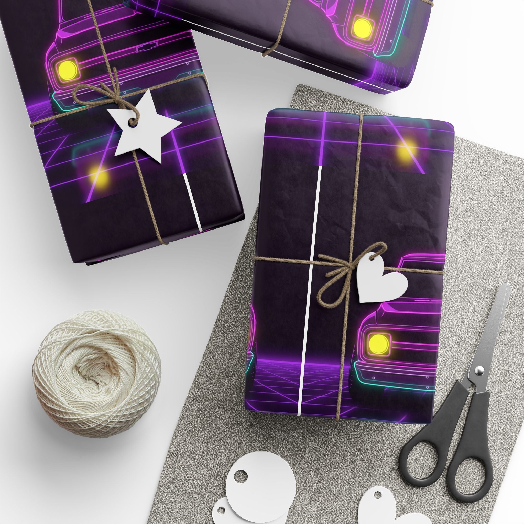 Chevy C10 Pickup (1967-72) Pro-Touring Neon Synthwave Gift Wrapping Paper