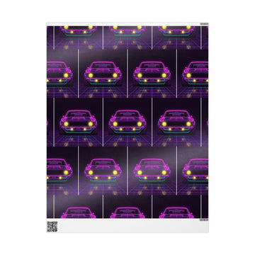 1969 Chevrolet Camaro SS Neon Synthwave Gift Wrapping Paper