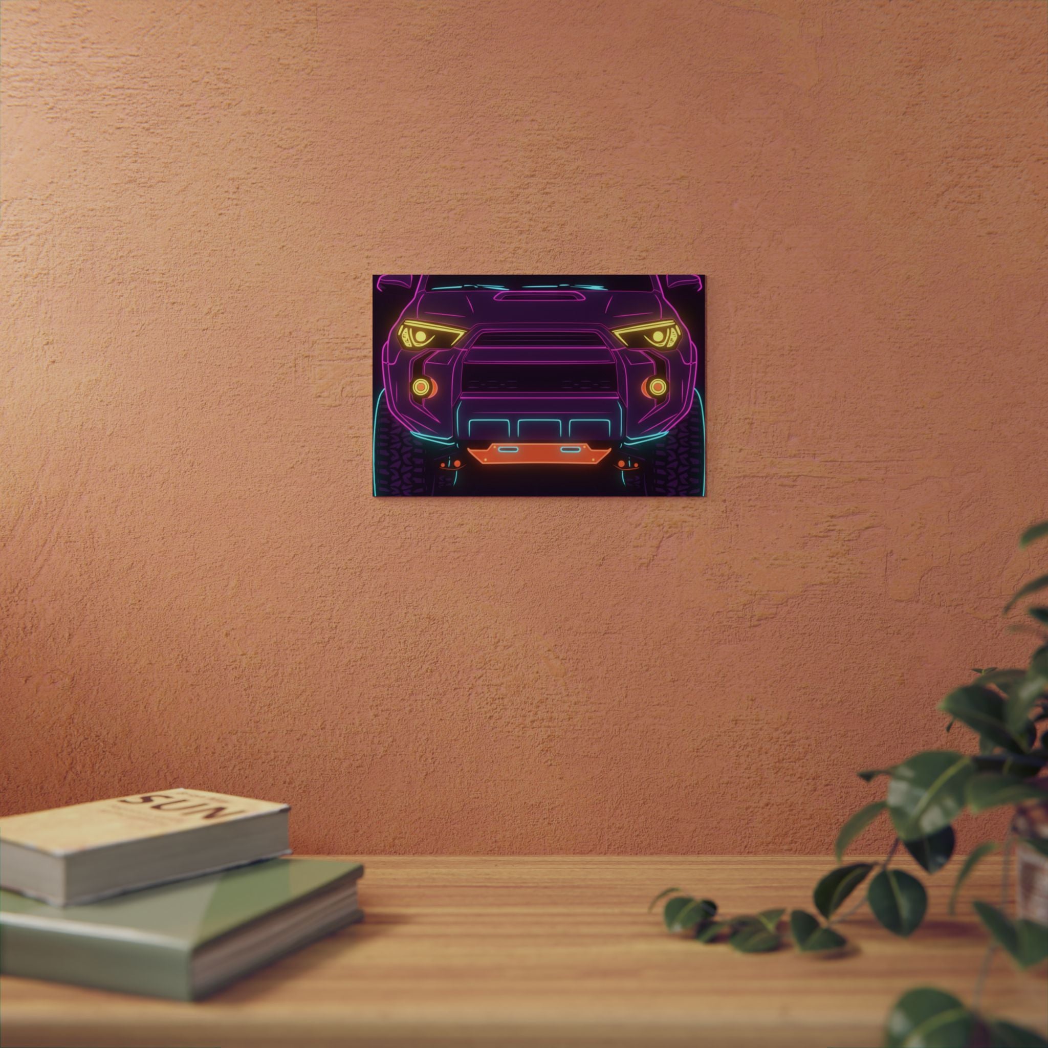 Toyota 4Runner TRD Pro Neon Synthwave Metal Wall Sign