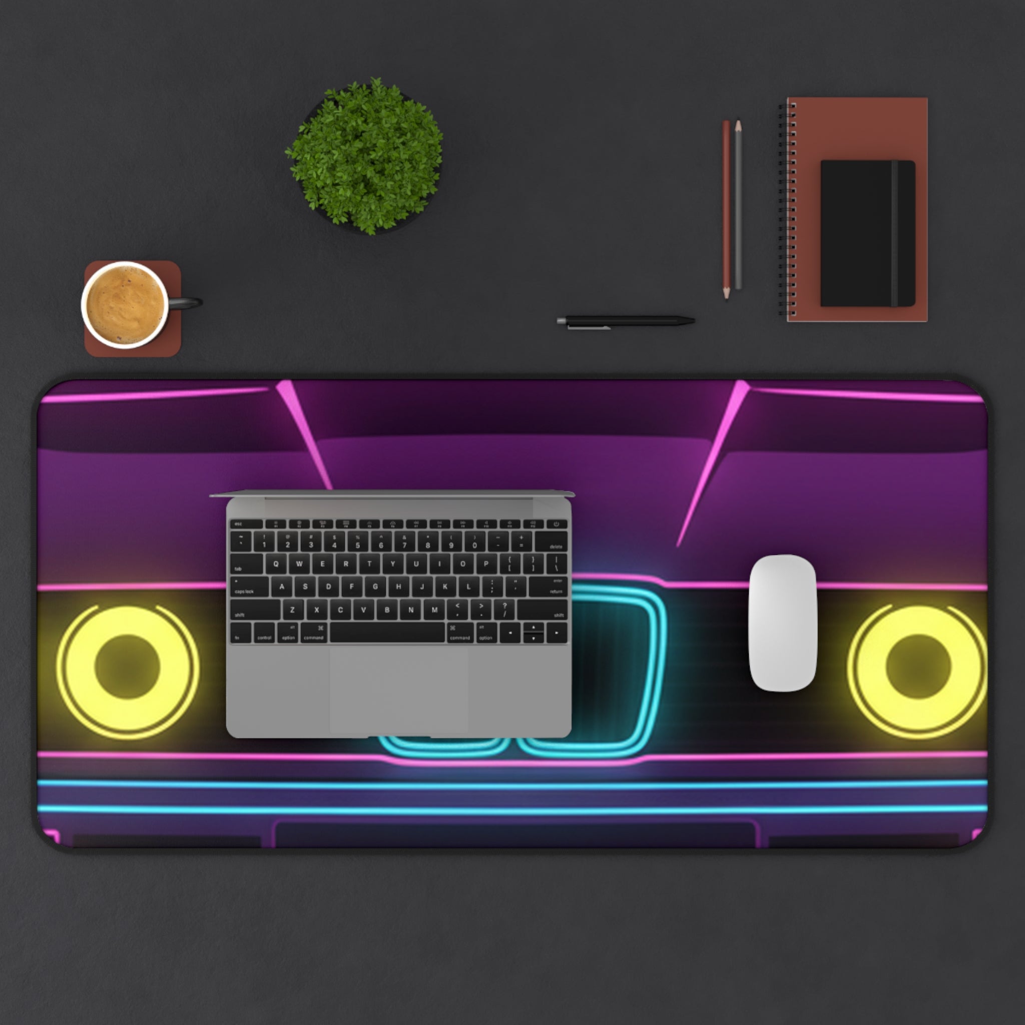 BMW E30 Neon Synthwave Desk Mat