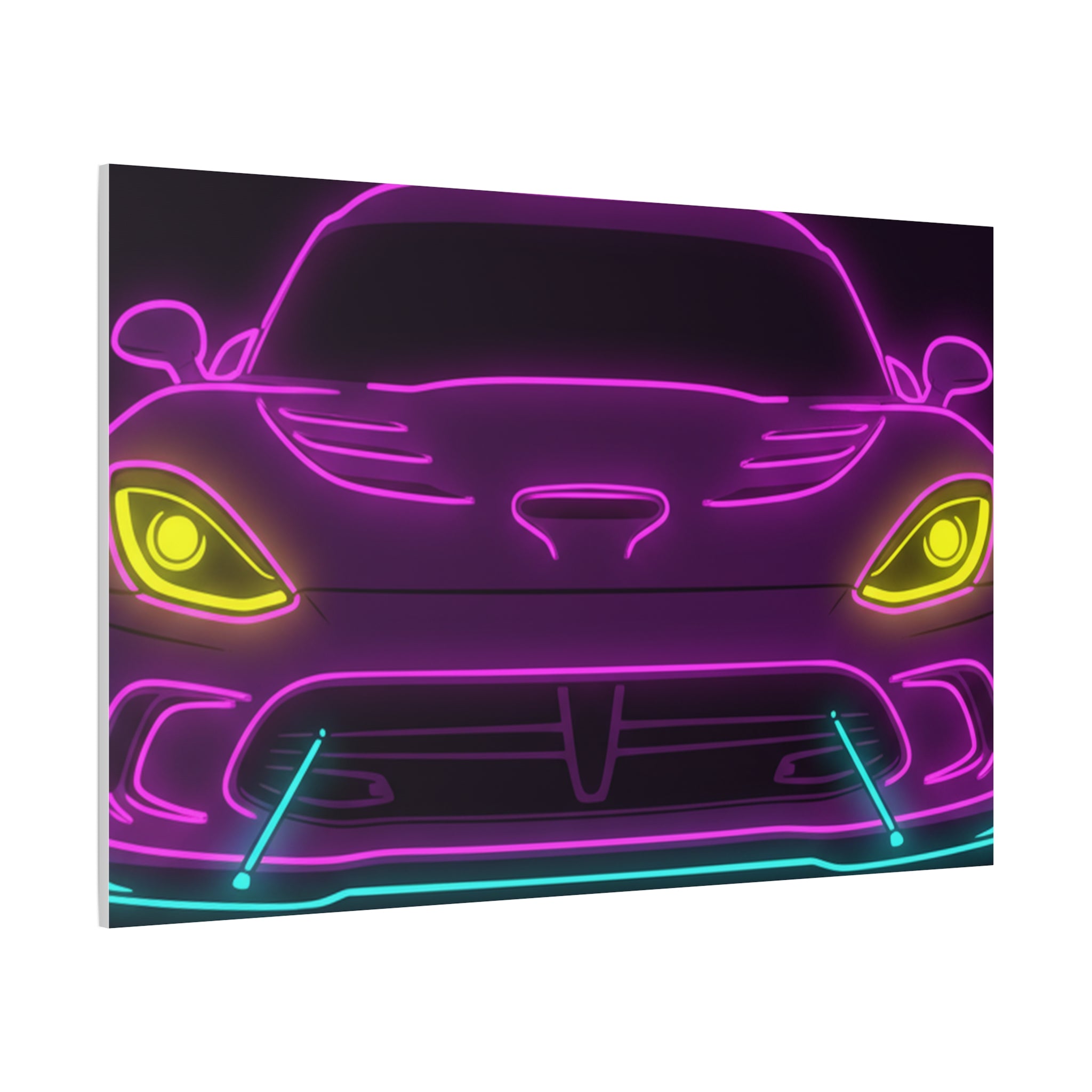 Dodge Viper (1992-17) Neon Synthwave Canvas Wall Art