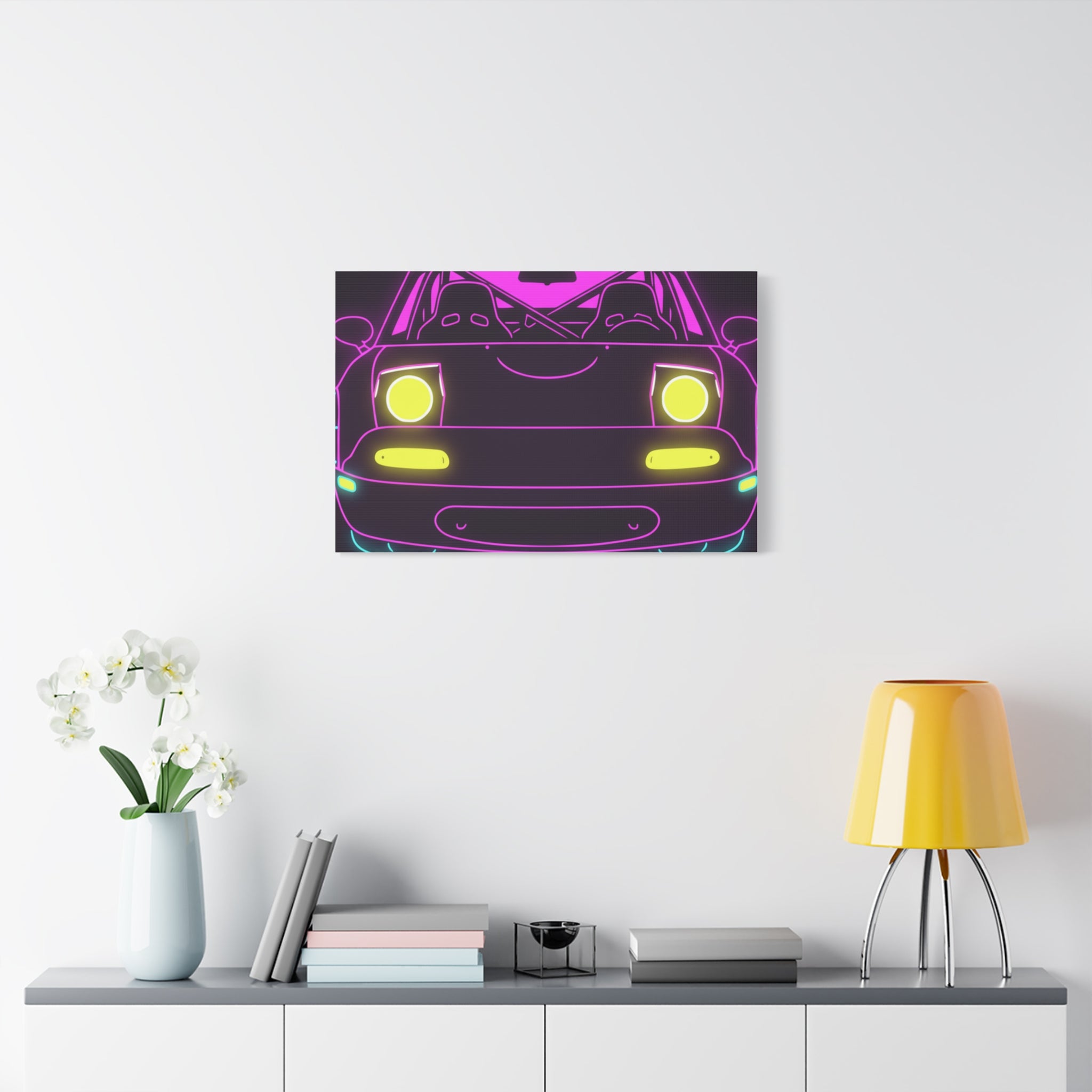 Mazda Miata NA (1989-97) Neon Synthwave Canvas Wall Art