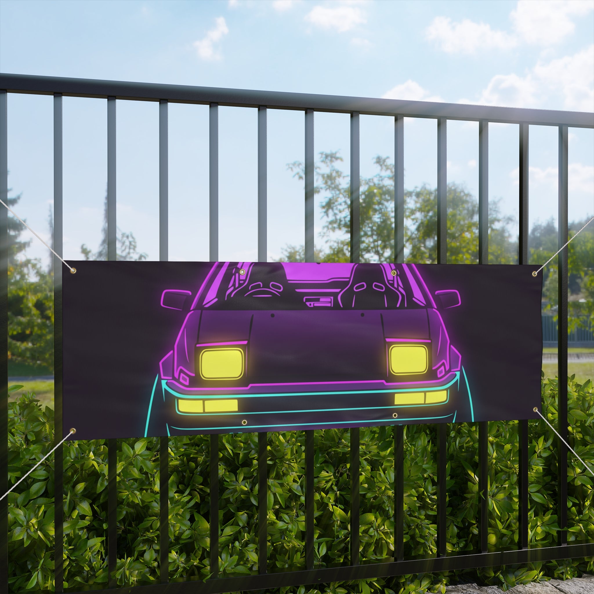 Toyota AE86 (1983-87) Neon Synthwave Banner