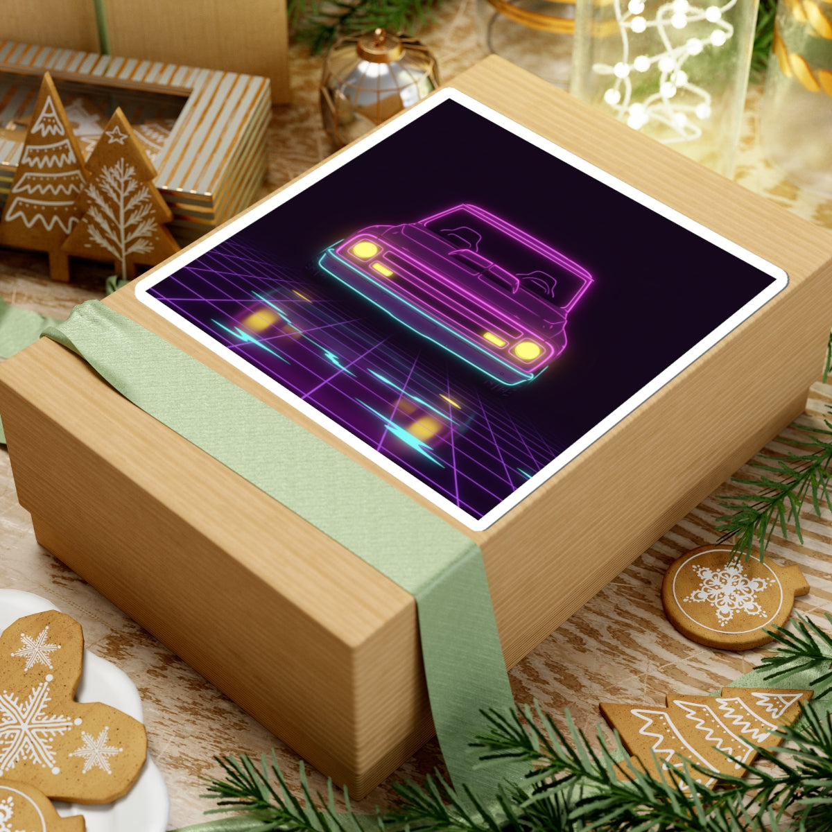 Chevy C10 Pickup (1967-72) Neon Synthwave Sticker