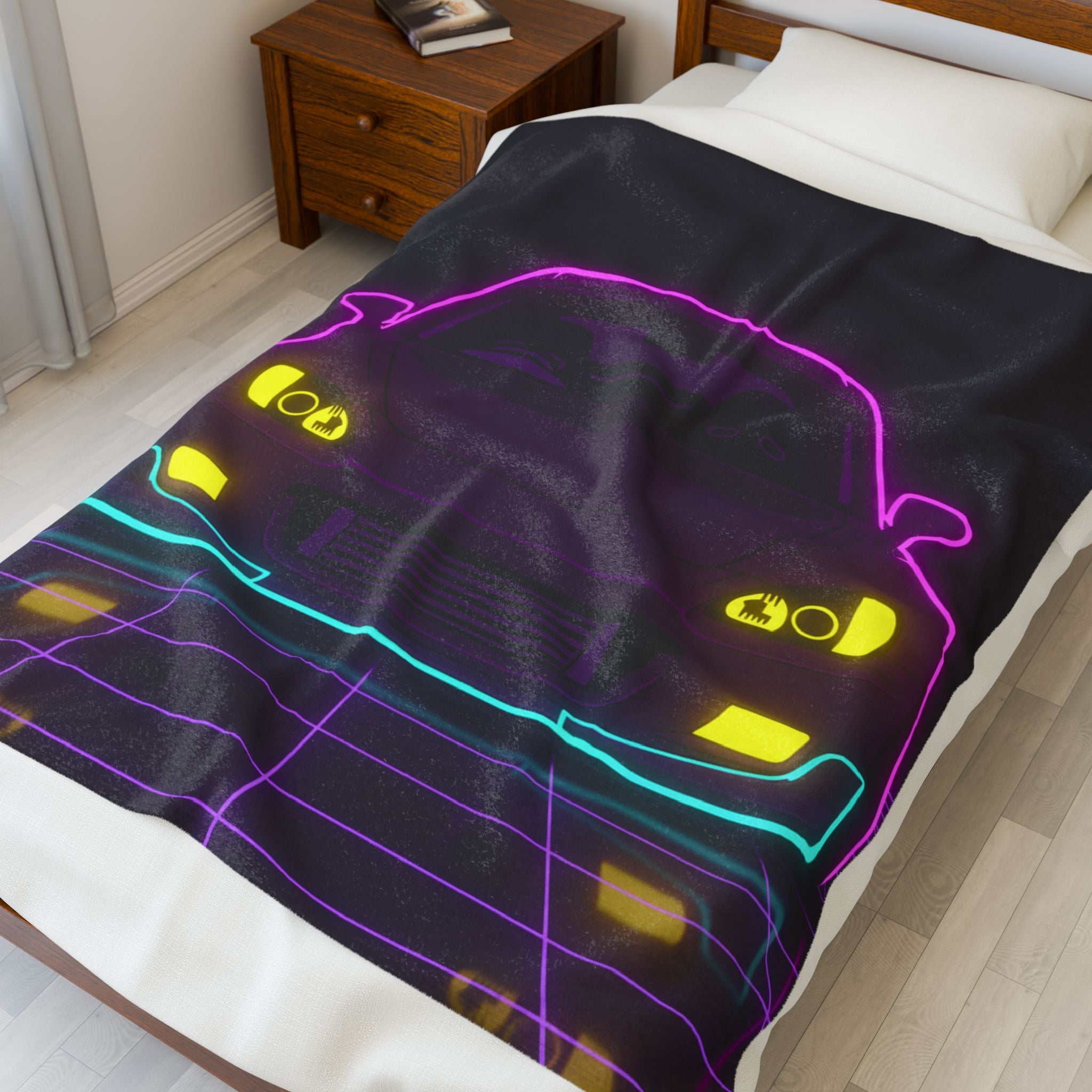 Honda S2000 (1999-09) Neon Synthwave Velveteen Plush Blanket