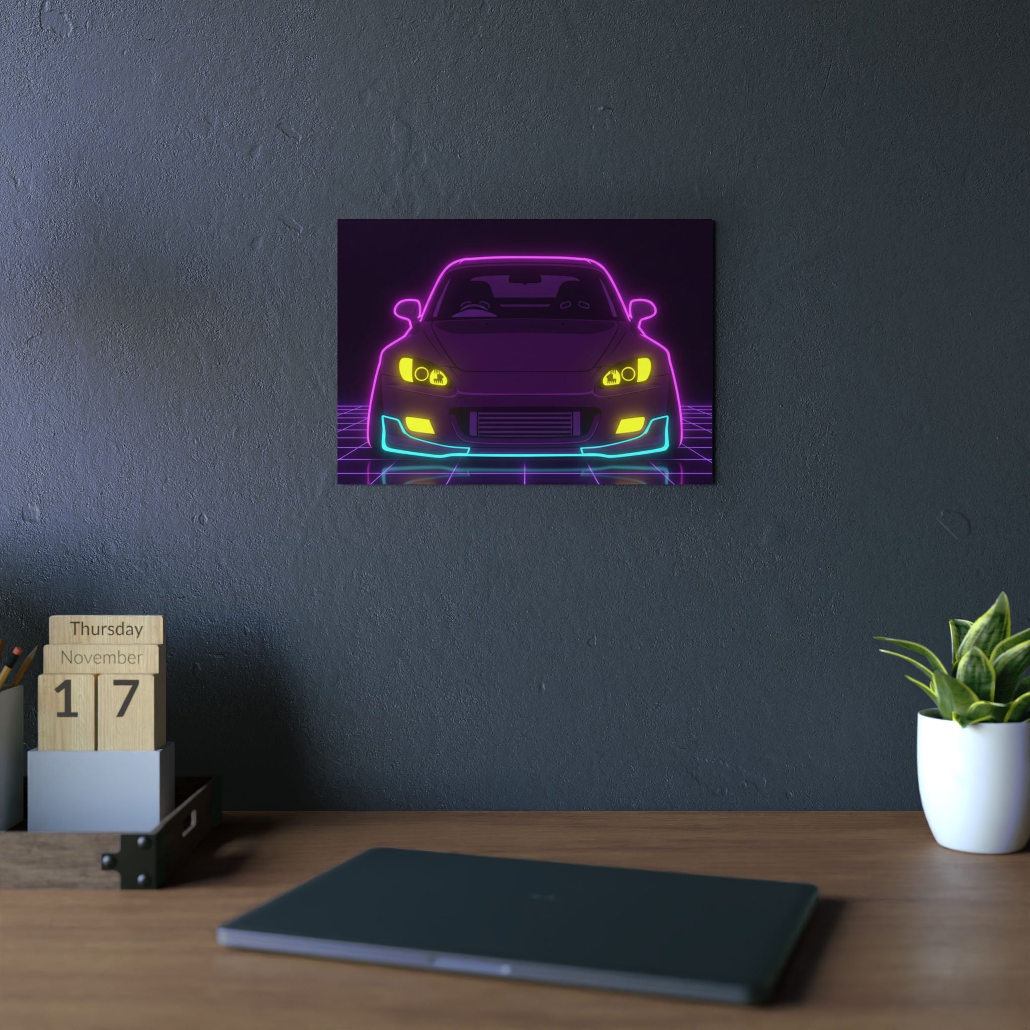 Honda S2000 (1999-09) Neon Synthwave Metal Wall Sign