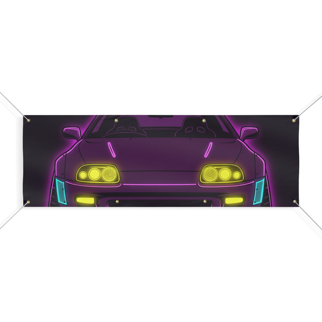 Toyota Supra MK4 Neon Synthwave Banner