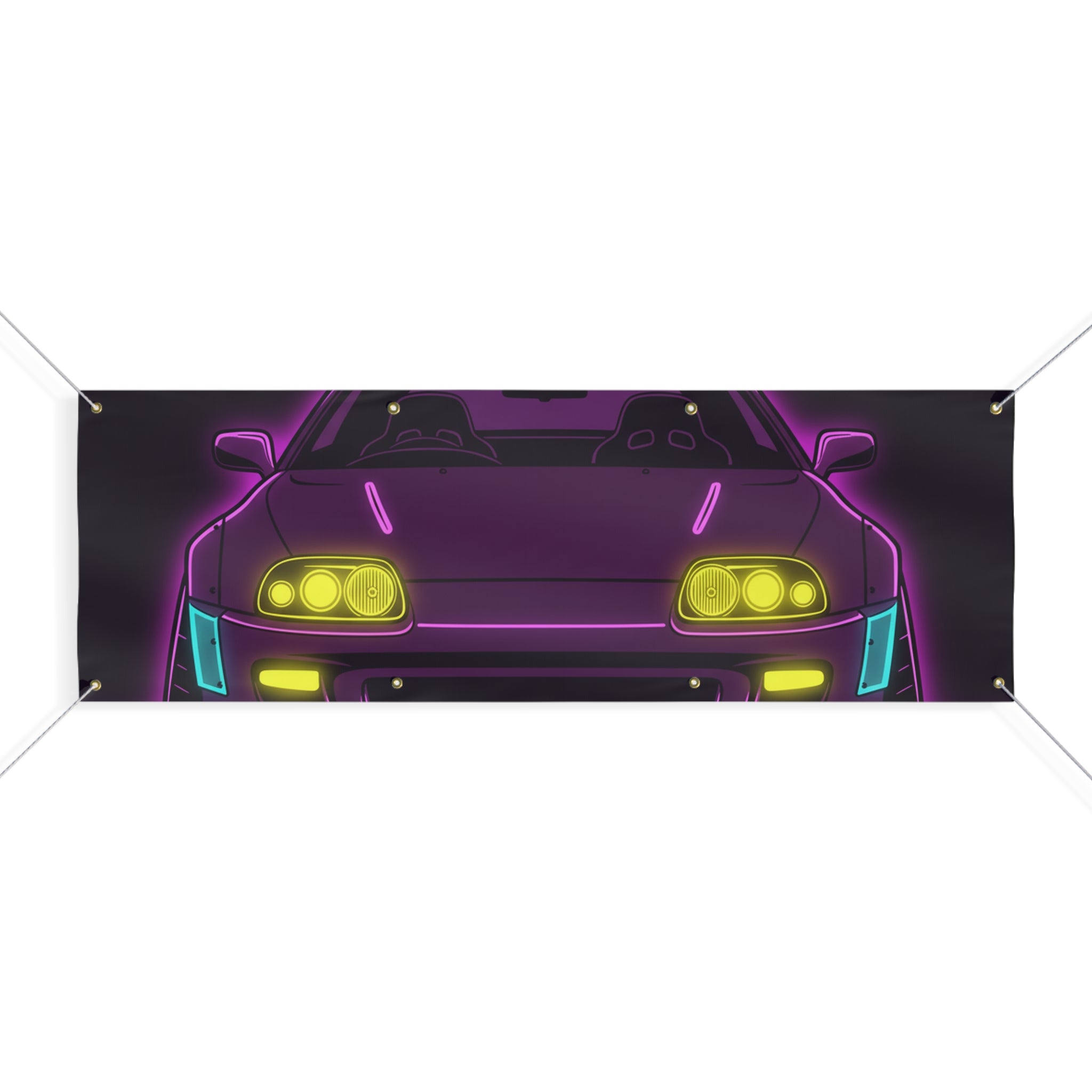 Toyota Supra MK4 Neon Synthwave Banner