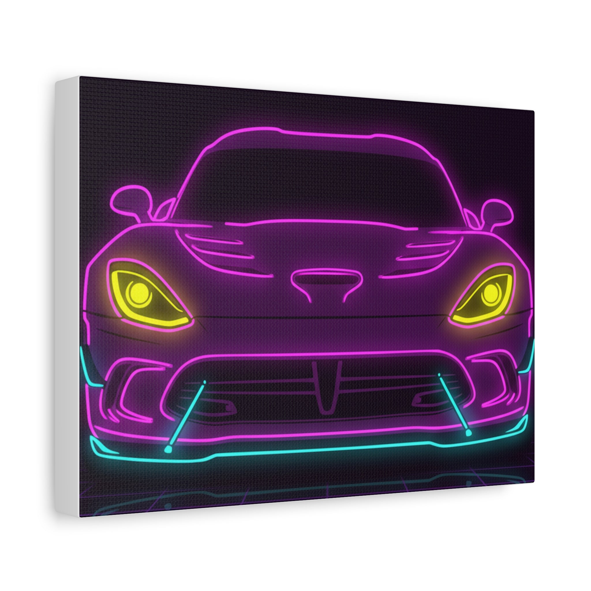 Dodge Viper (1992-17) Neon Synthwave Canvas Wall Art