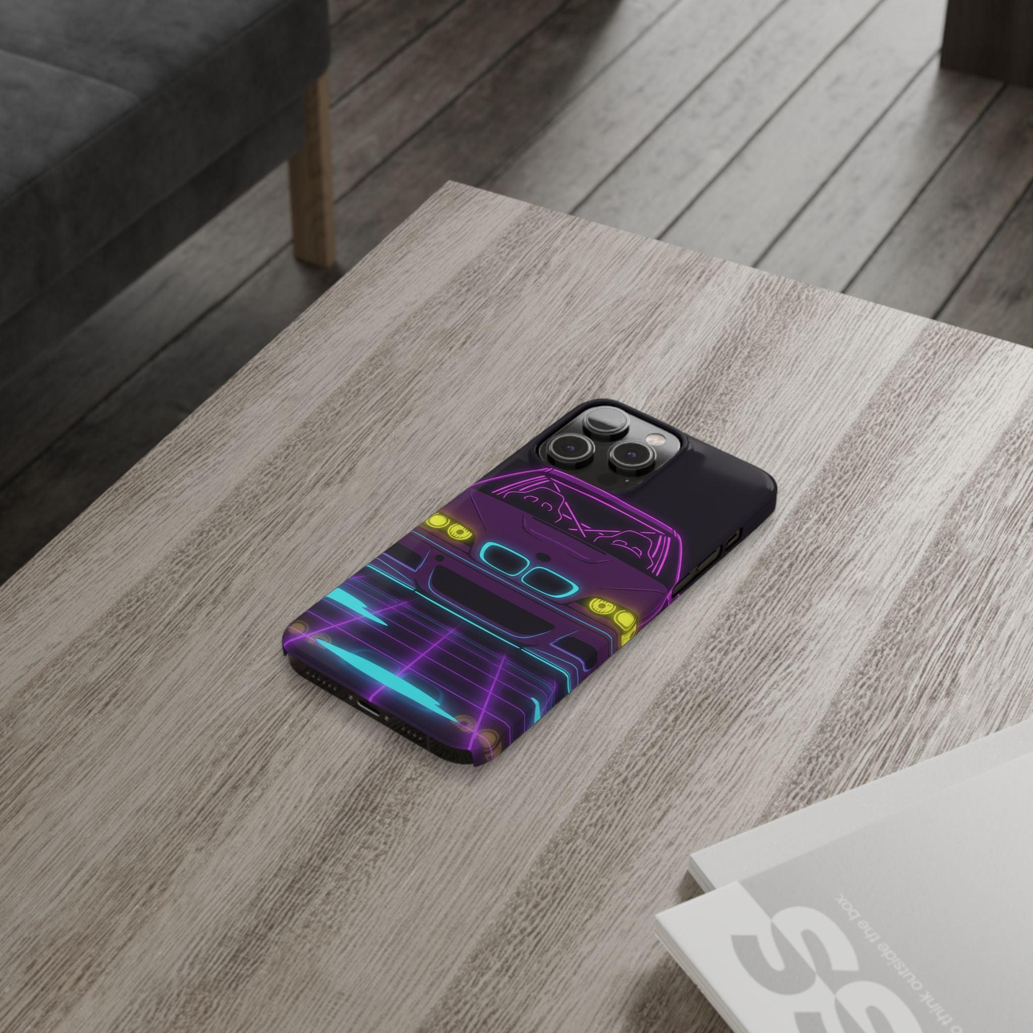 BMW E46 M3 (2000-06) Neon Synthwave Phone Case