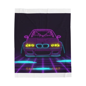 BMW E46 M3 (2000-06) Neon Synthwave Velveteen Plush Blanket