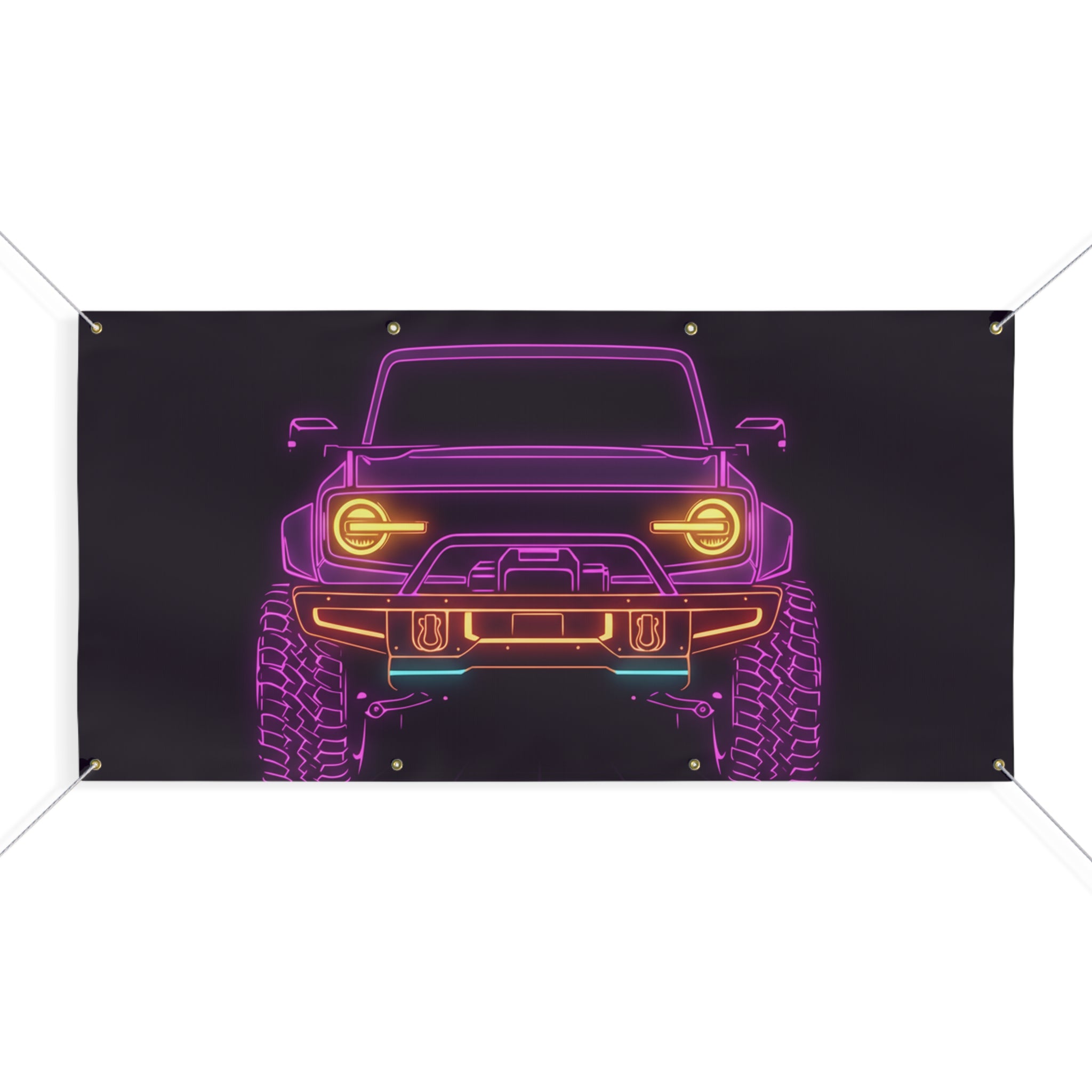 Ford Bronco (2021+) Neon Synthwave Banner