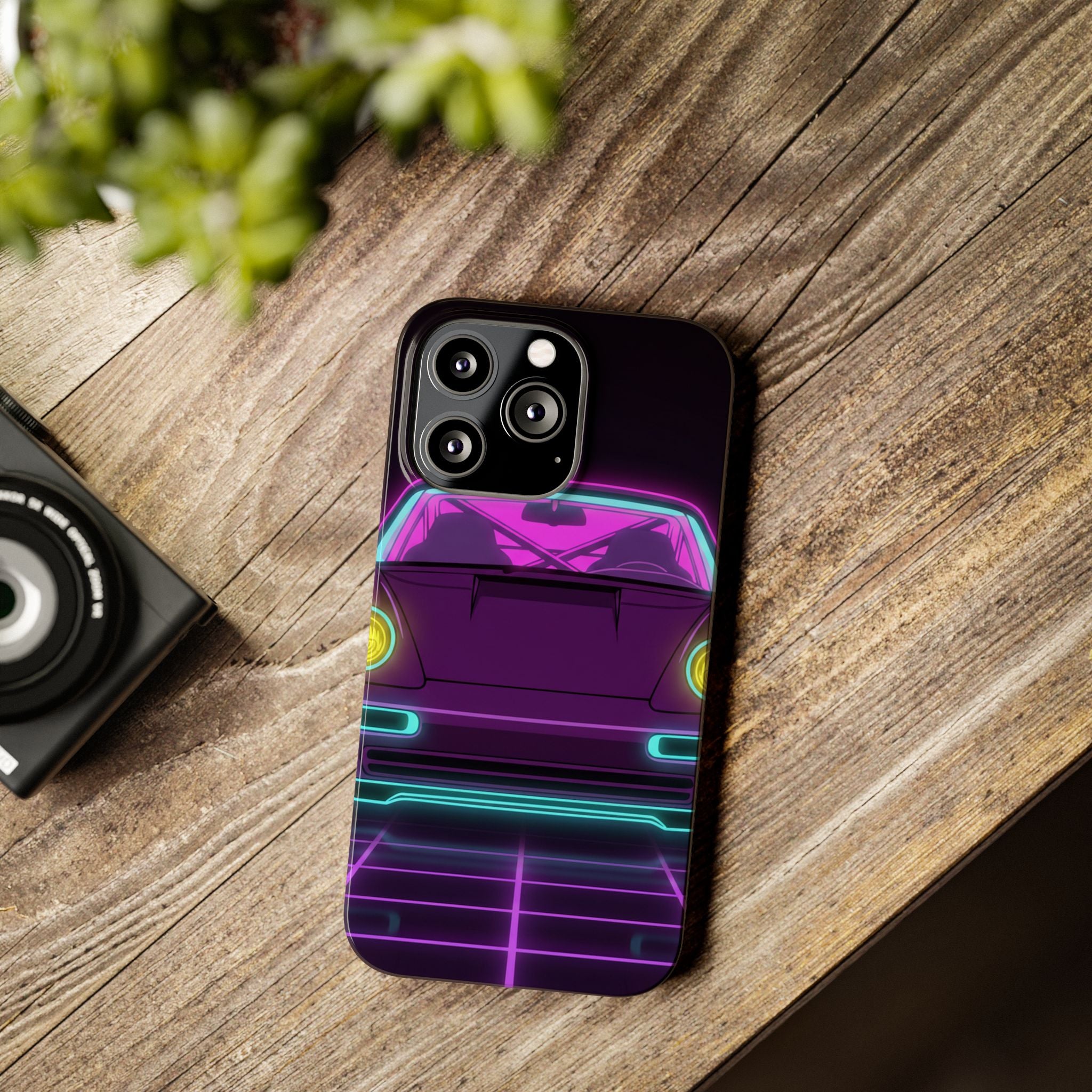 Porsche 964 Turbo Neon Synthwave Phone Case