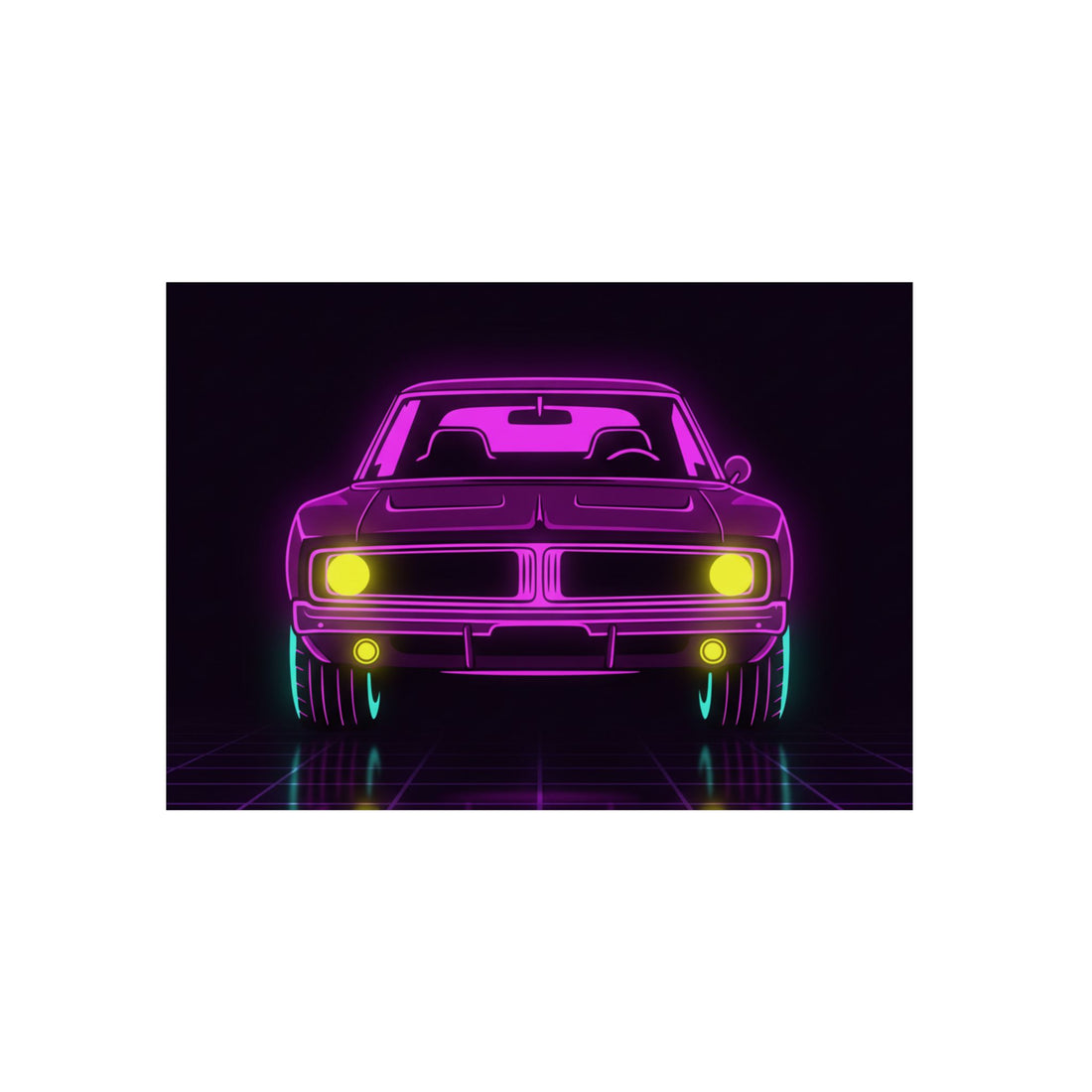 Dodge Charger R/T (1968-70) Resto-Mod Neon Synthwave Metal Wall Sign