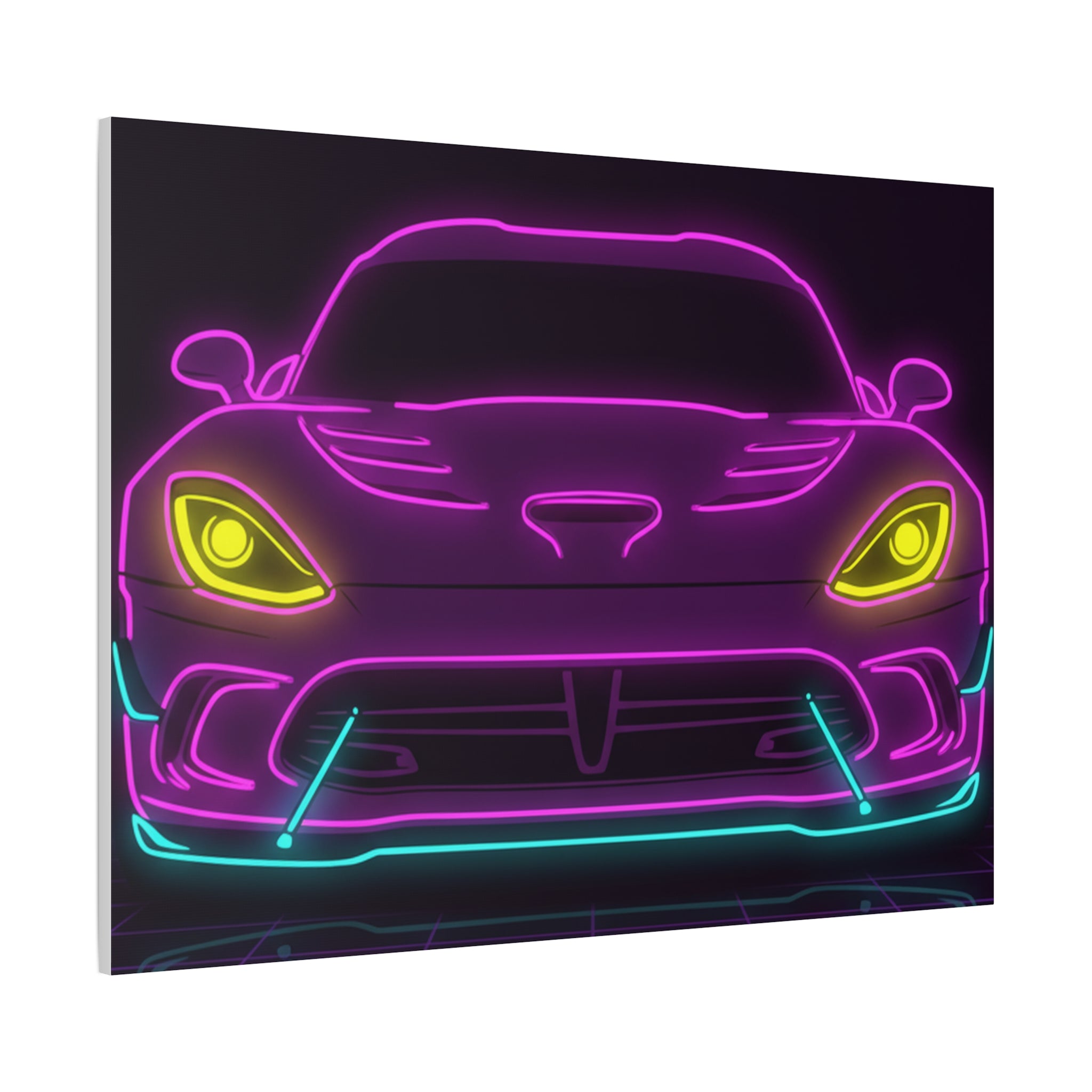 Dodge Viper (1992-17) Neon Synthwave Canvas Wall Art