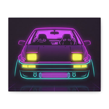 Toyota AE86 (1983-87) Neon Synthwave Canvas Wall Art