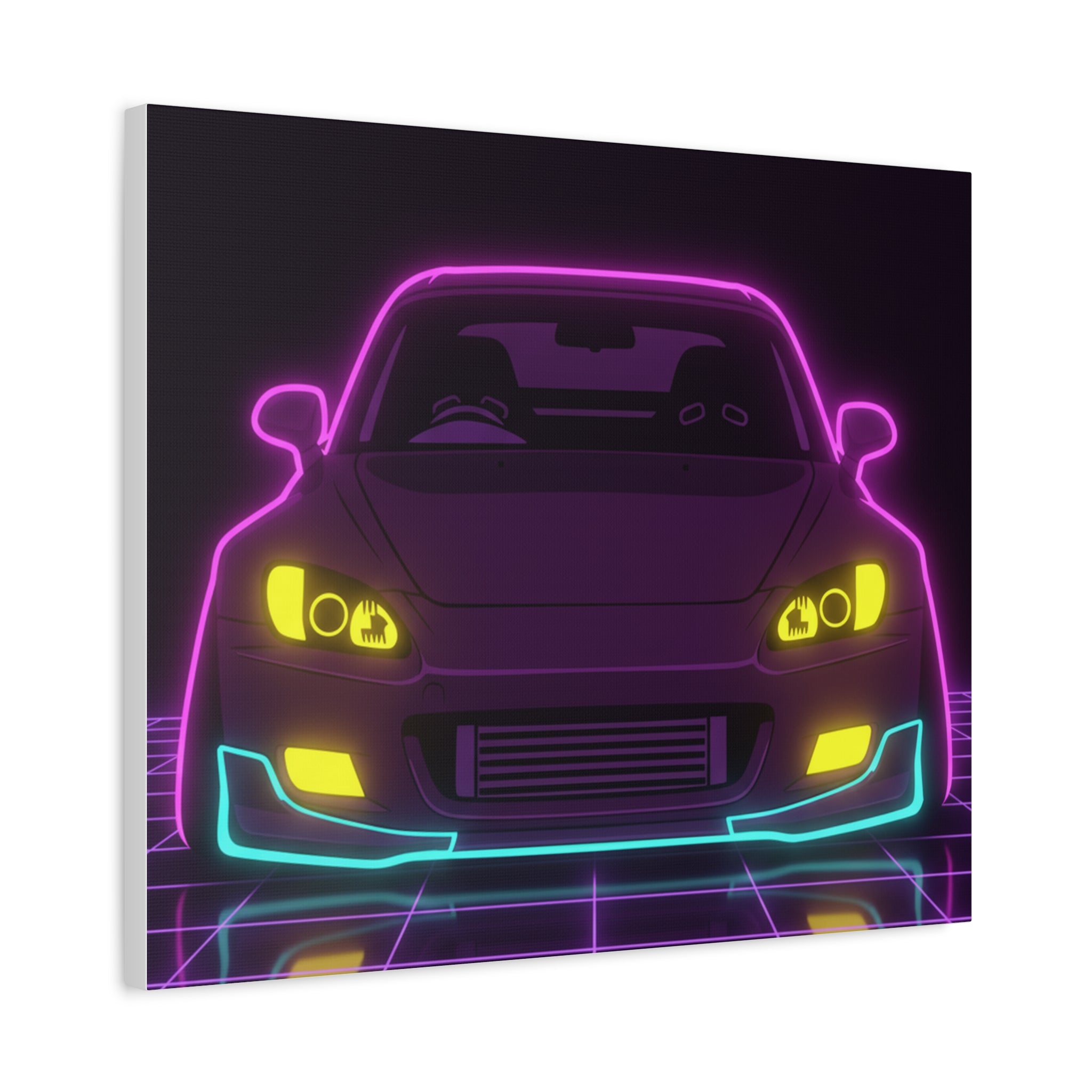 Honda S2000 (1999-09) Neon Synthwave Canvas Wall Art