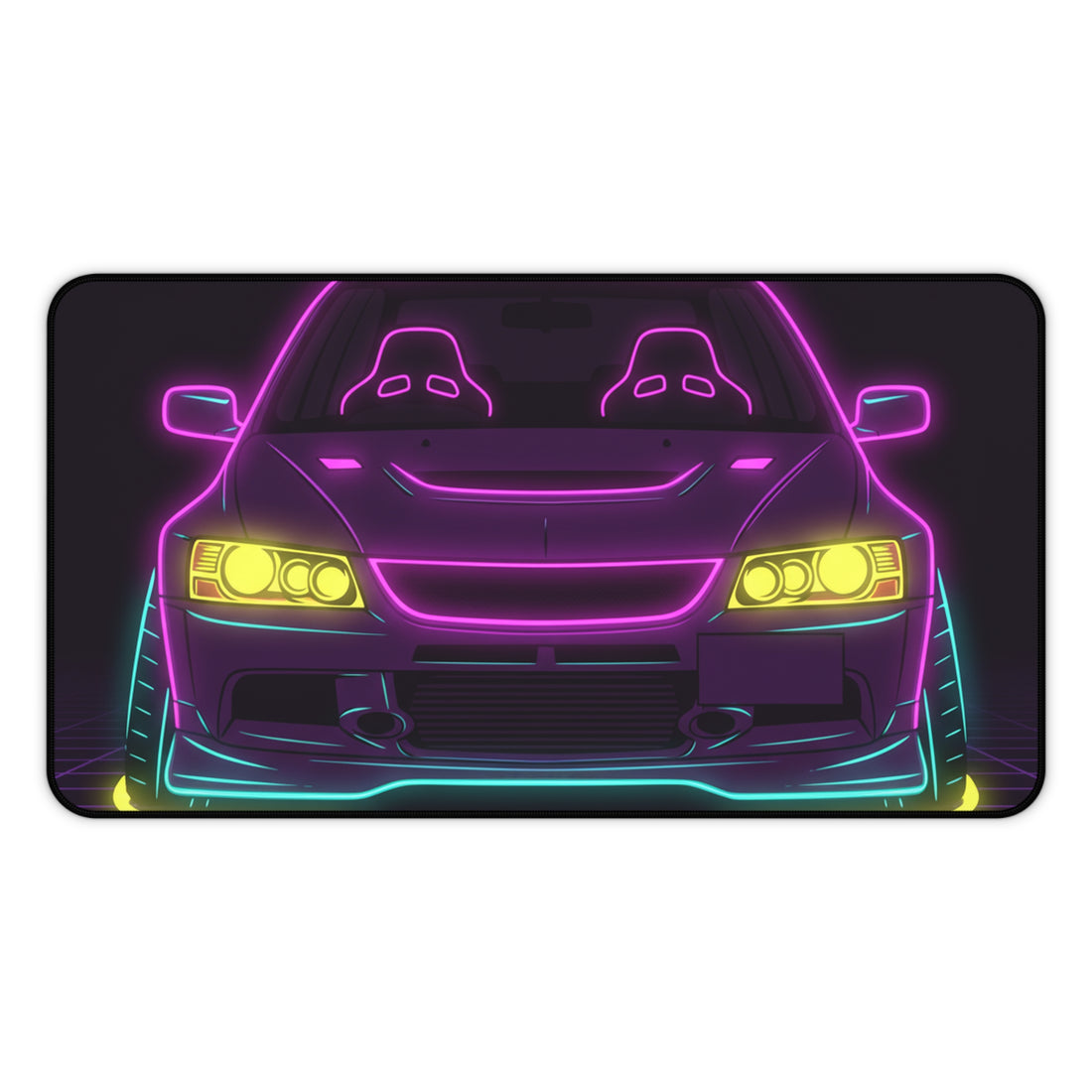 Mitsubishi Evo IX (2005-07) Neon Synthwave Desk Mat