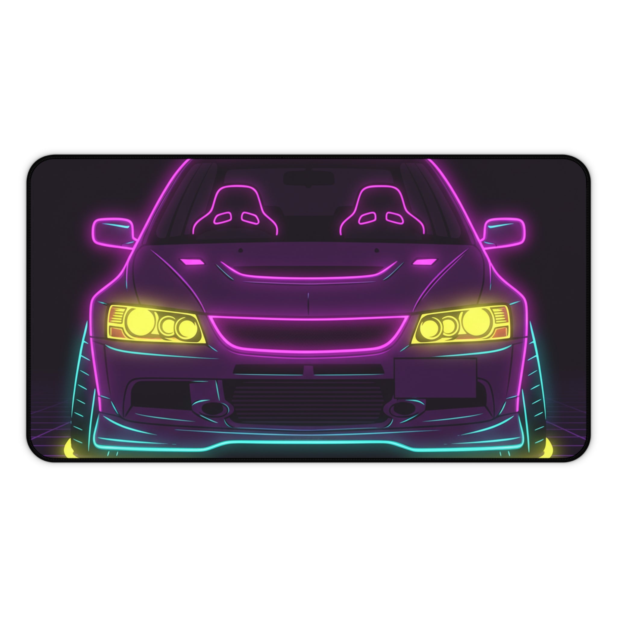 Mitsubishi Evo IX (2005-07) Neon Synthwave Desk Mat