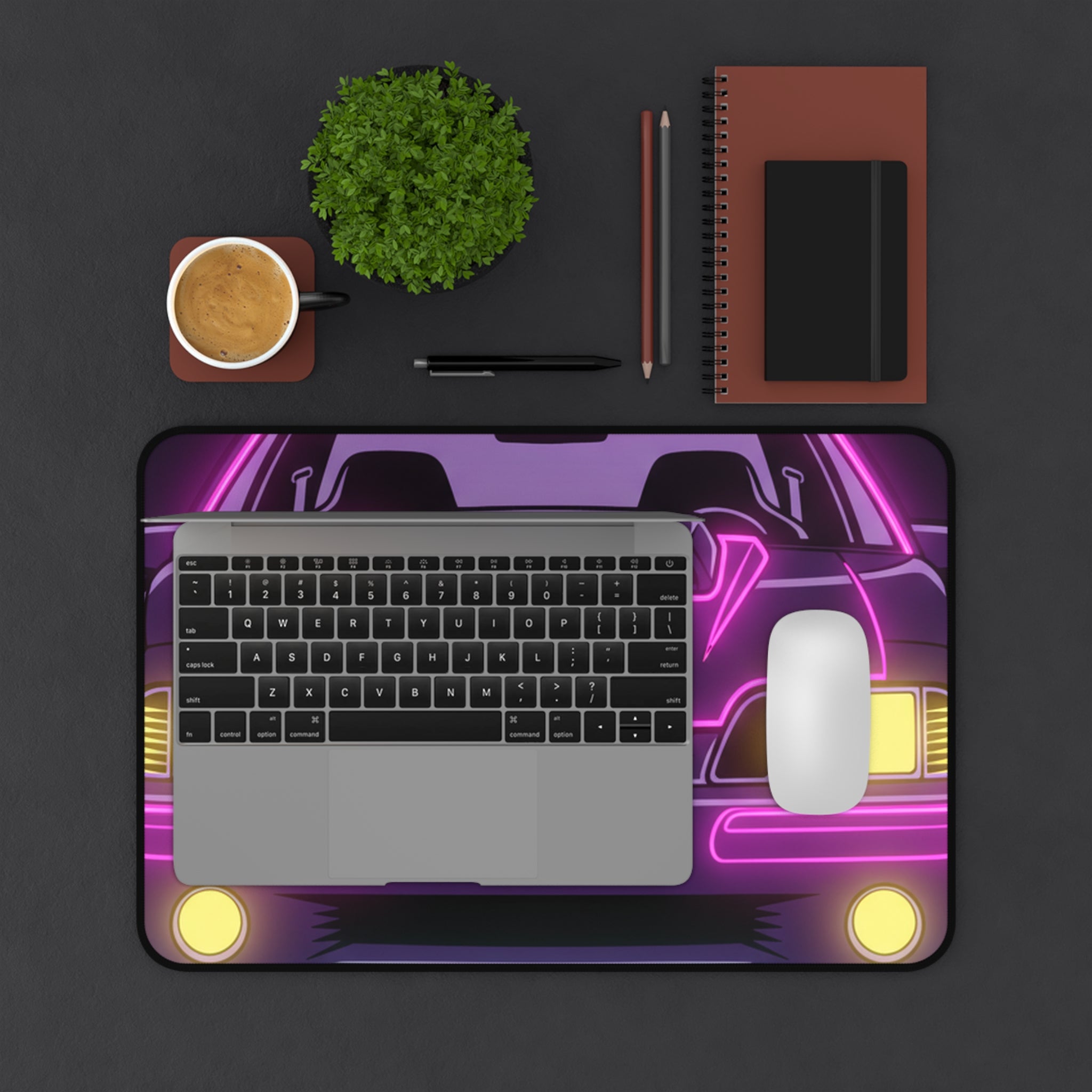 Ford Mustang Fox Body GT Neon Synthwave Desk Mat