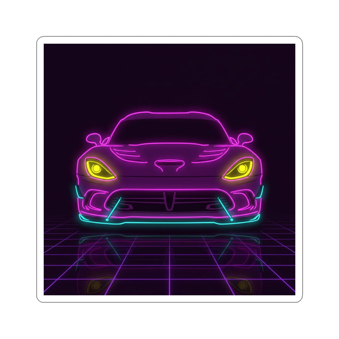 Dodge Viper (1992-17) Neon Synthwave Sticker
