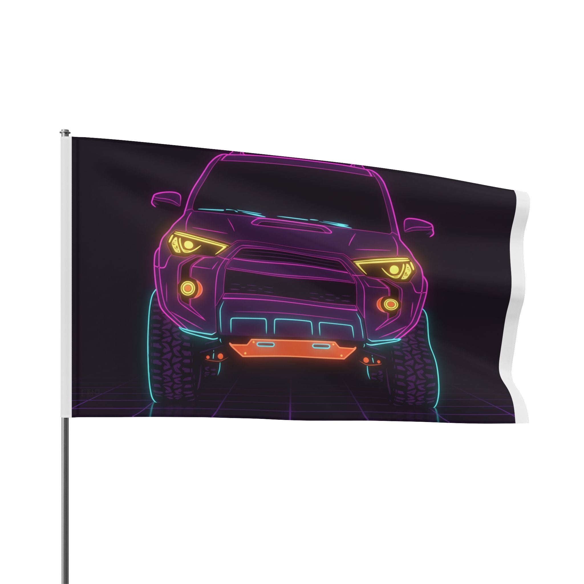 Toyota 4Runner TRD Pro Neon Synthwave Garage Flag
