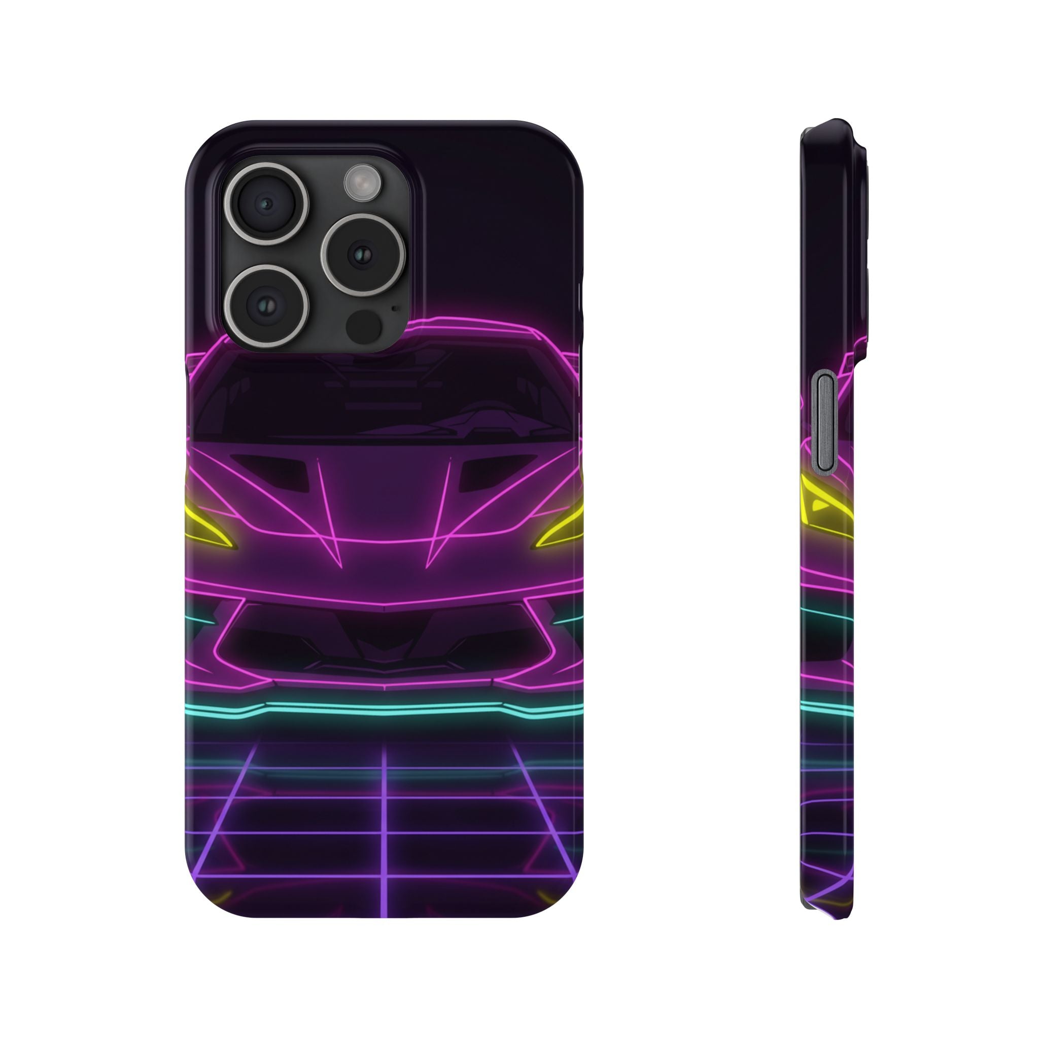 Corvette C8 (2020+) Neon Synthwave Phone Case