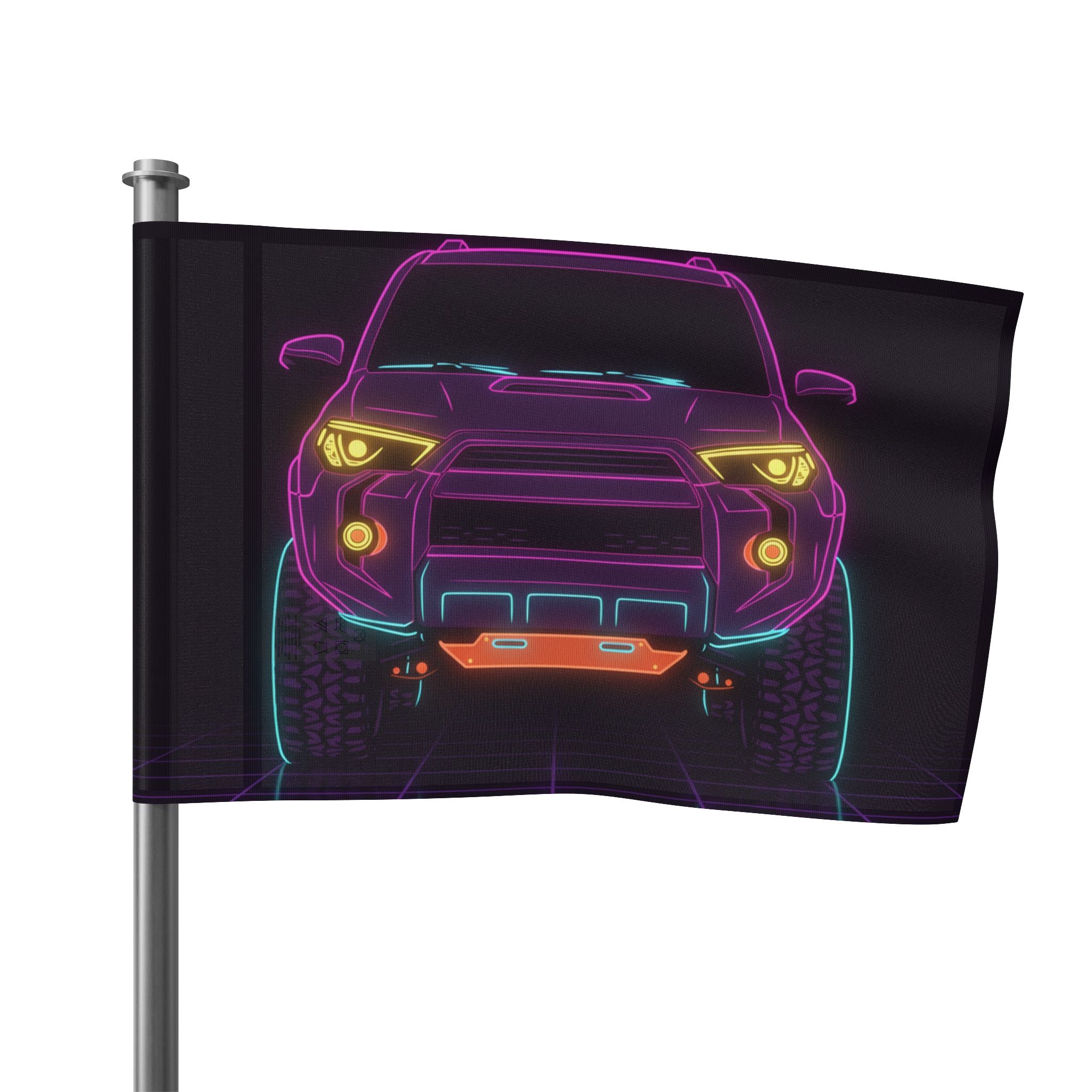 Toyota 4Runner TRD Pro Neon Synthwave Garage Flag