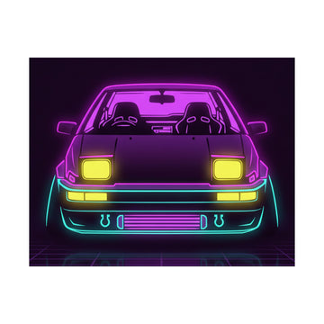 Toyota AE86 (1983-87) Neon Synthwave Poster