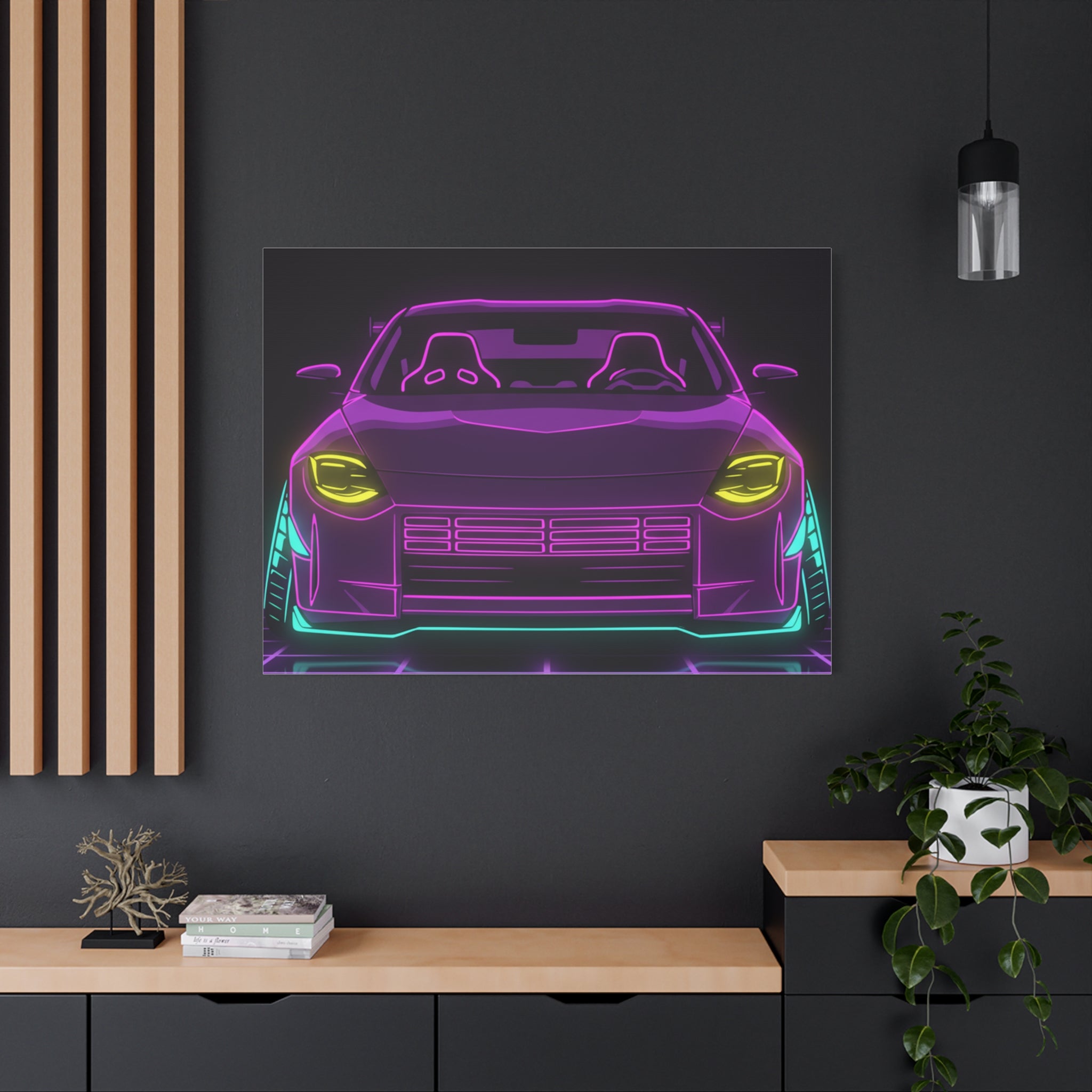 Nissan Z RZ34 (2023+) Neon Synthwave Canvas Wall Art