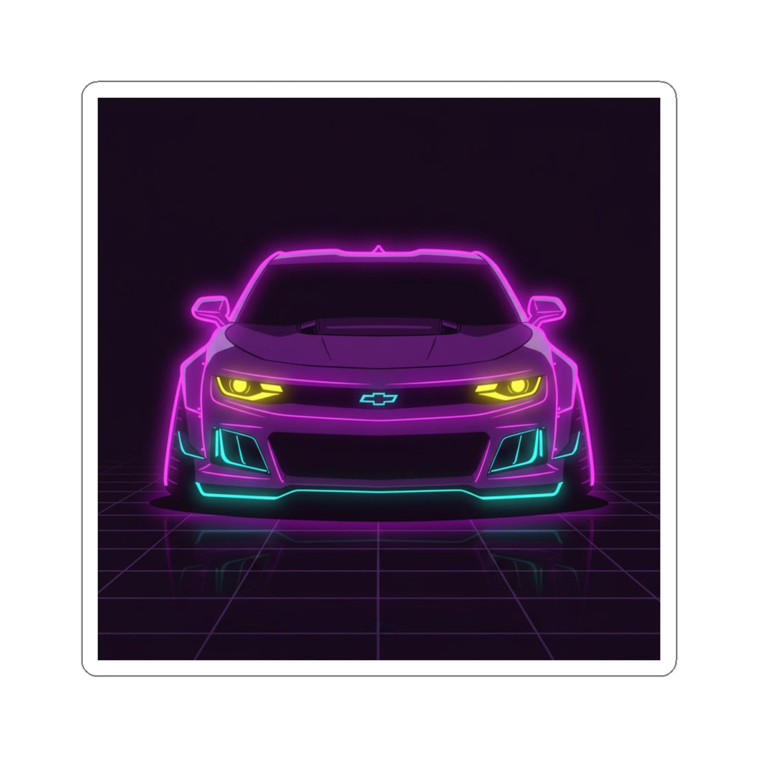 Chevrolet Camaro ZL1 Neon Synthwave Sticker
