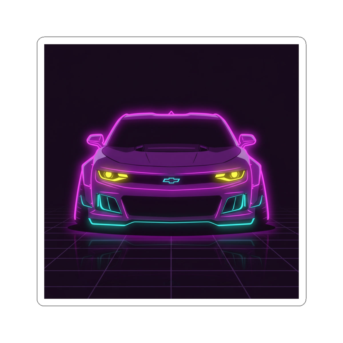 Chevrolet Camaro ZL1 Neon Synthwave Sticker