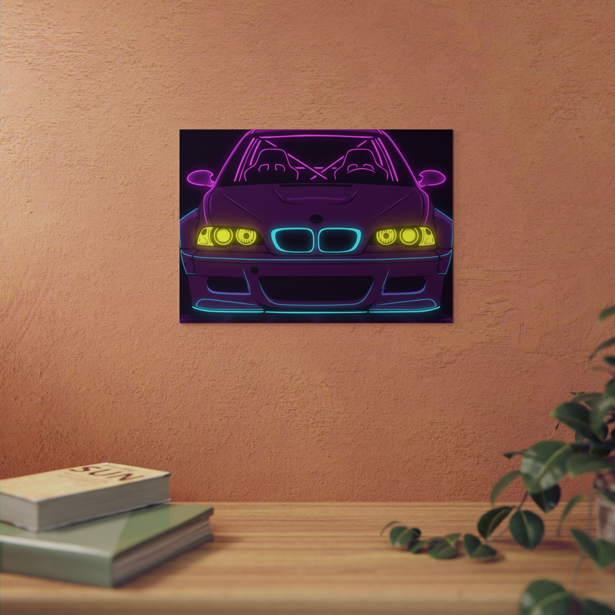 BMW E46 M3 (2000-06) Neon Synthwave Metal Wall Sign