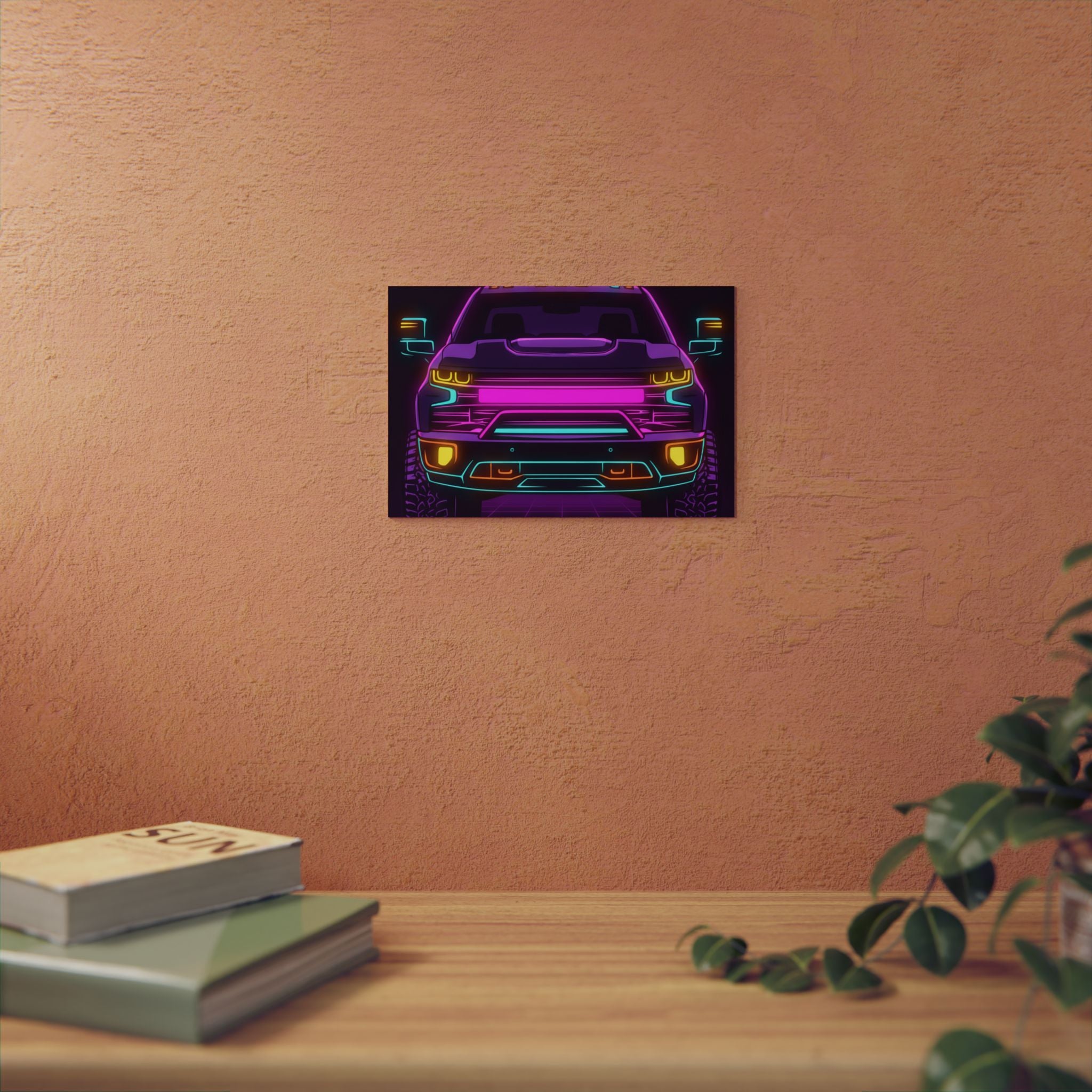 Chevy Silverado Trail Boss (2019+) Neon Synthwave Metal Wall Sign