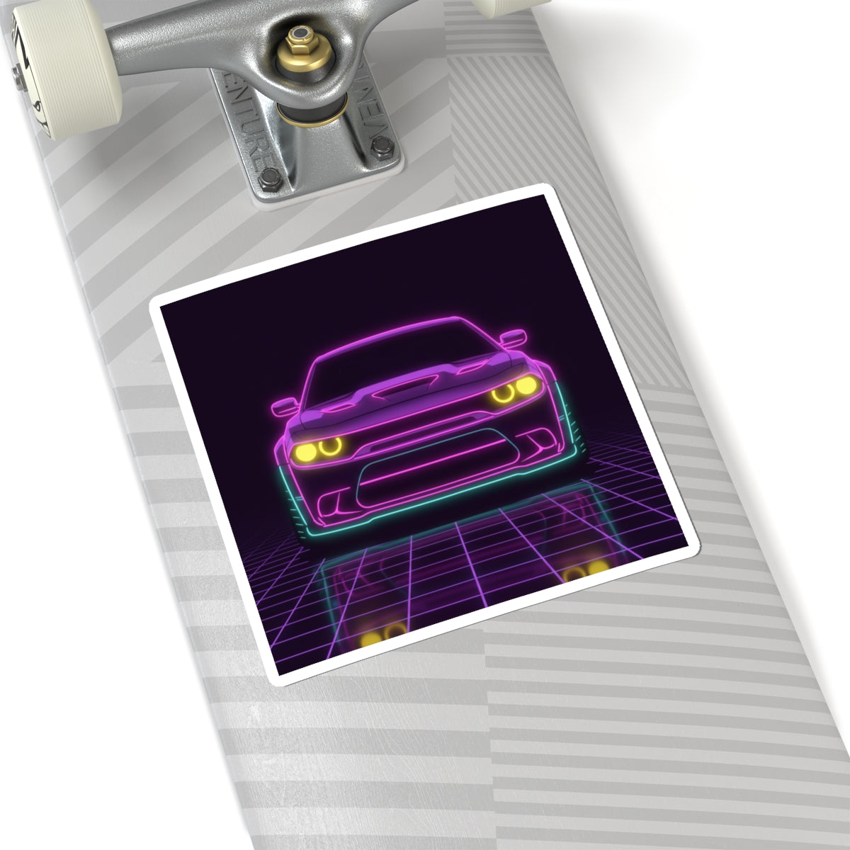 Dodge Challenger SRT Hellcat Neon Synthwave Sticker