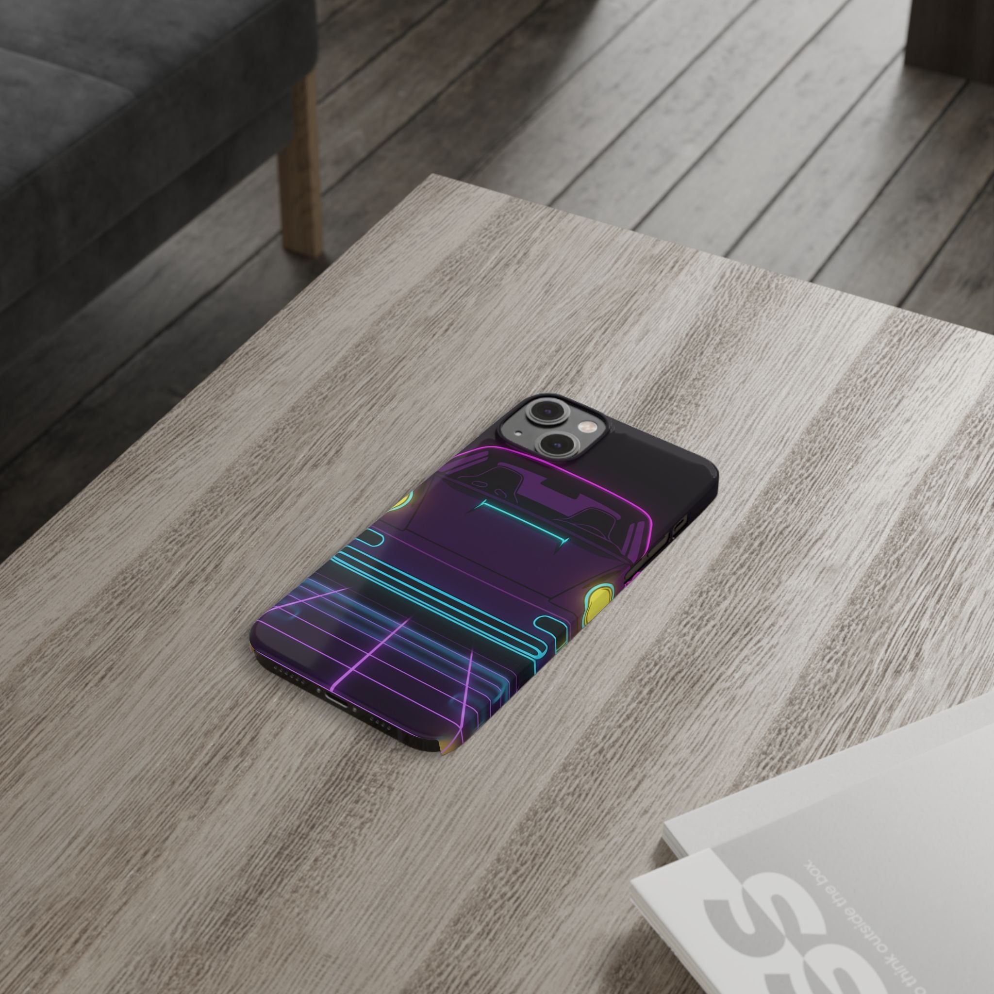 Porsche 964 Singer Neon Synthwave Phone Case