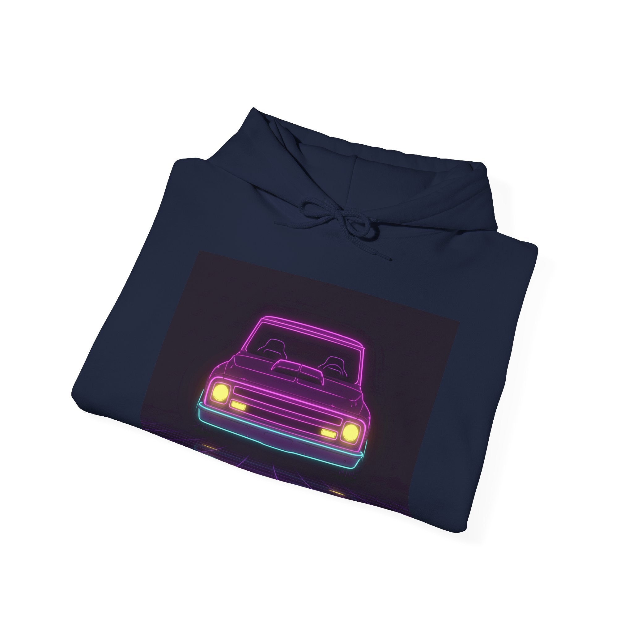 Chevy C10 Pickup (1967-72) Neon Synthwave Unisex Hoodie