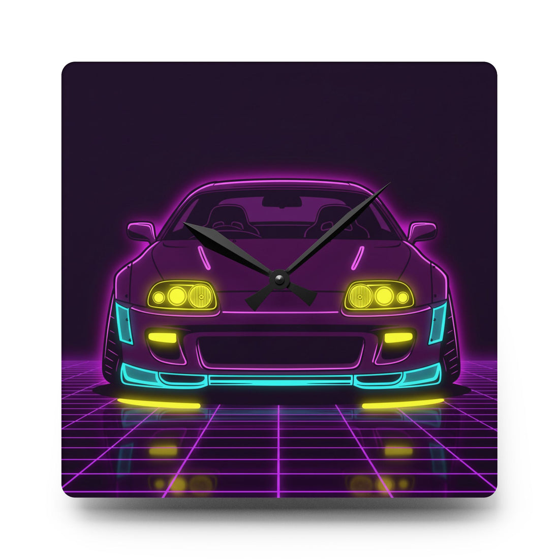 Toyota Supra MK4 Neon Synthwave Wall Clock