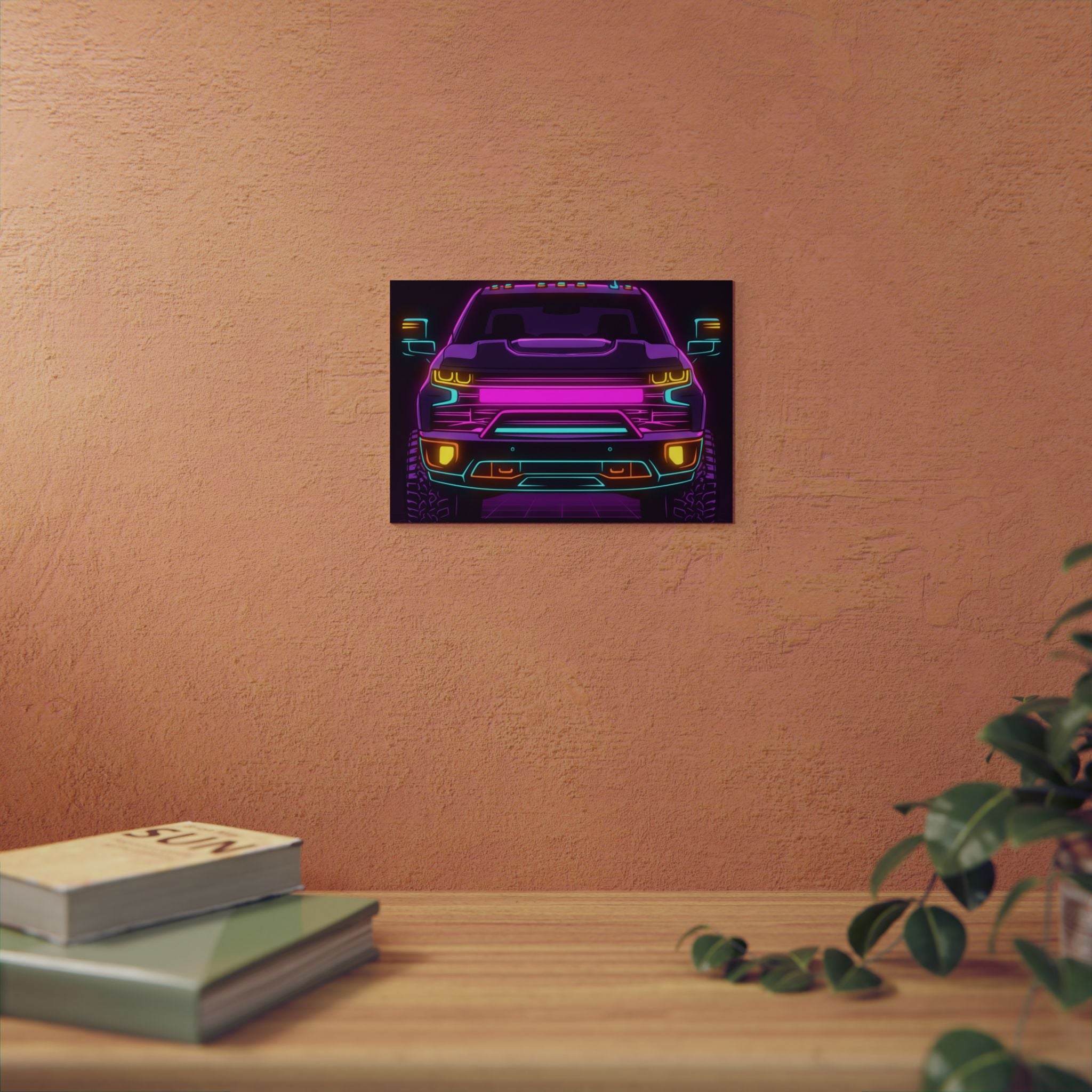 Chevy Silverado Trail Boss (2019+) Neon Synthwave Metal Wall Sign