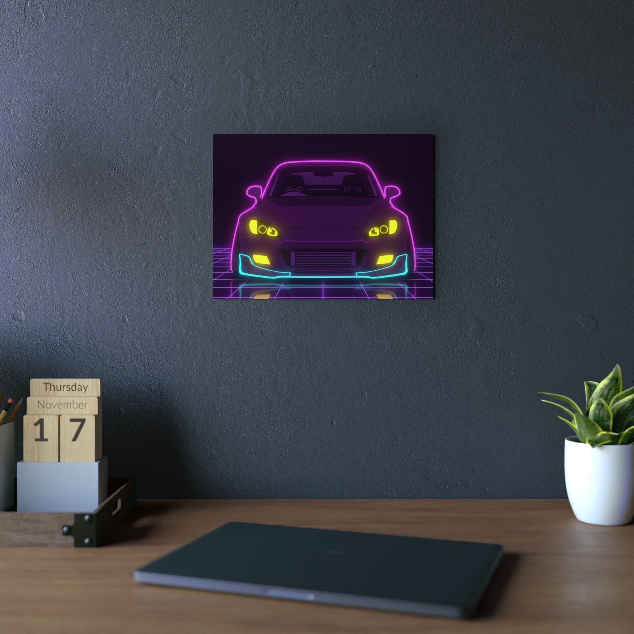 Honda S2000 (1999-09) Neon Synthwave Metal Wall Sign