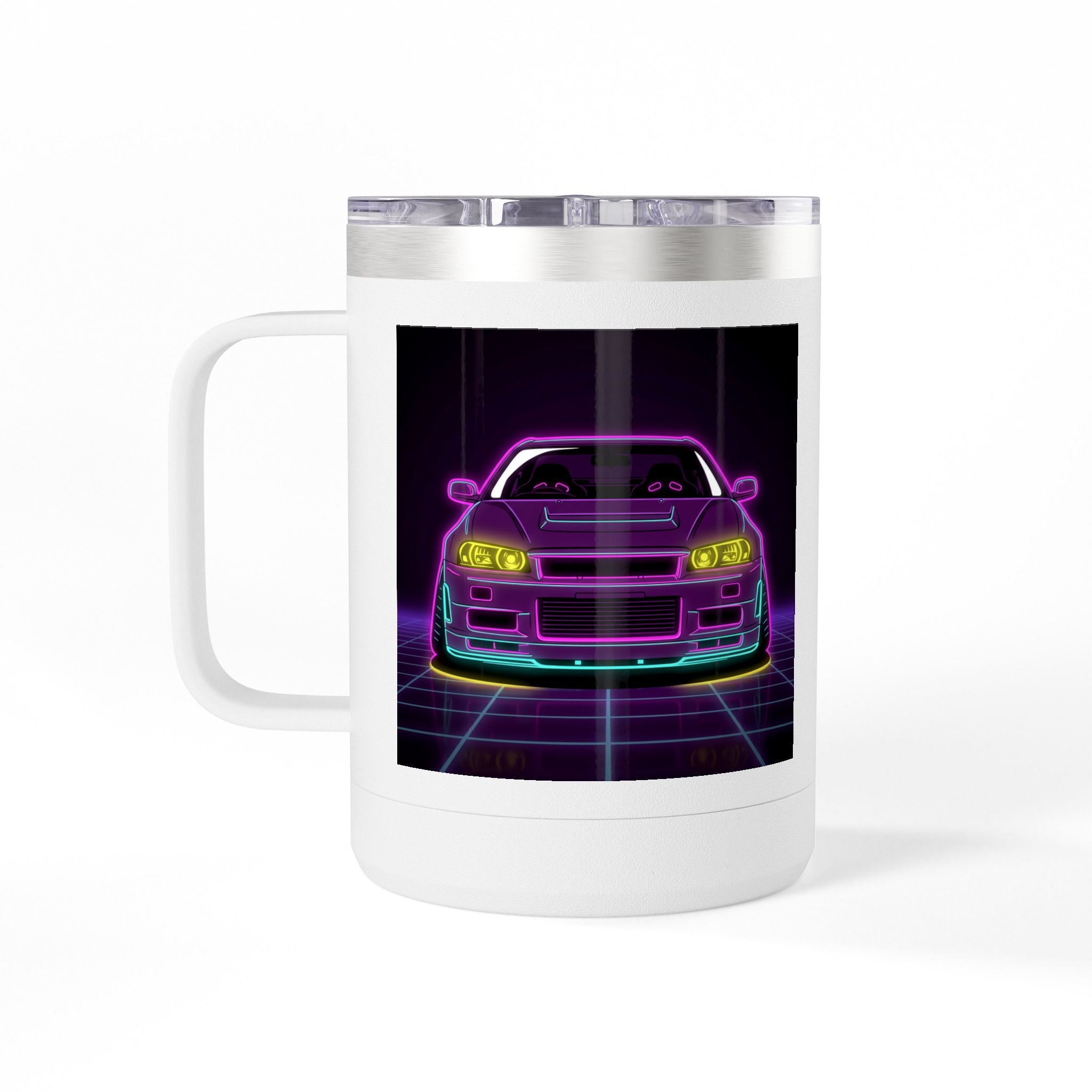 Nissan GT-R Neon Synthwave Coffee Mug