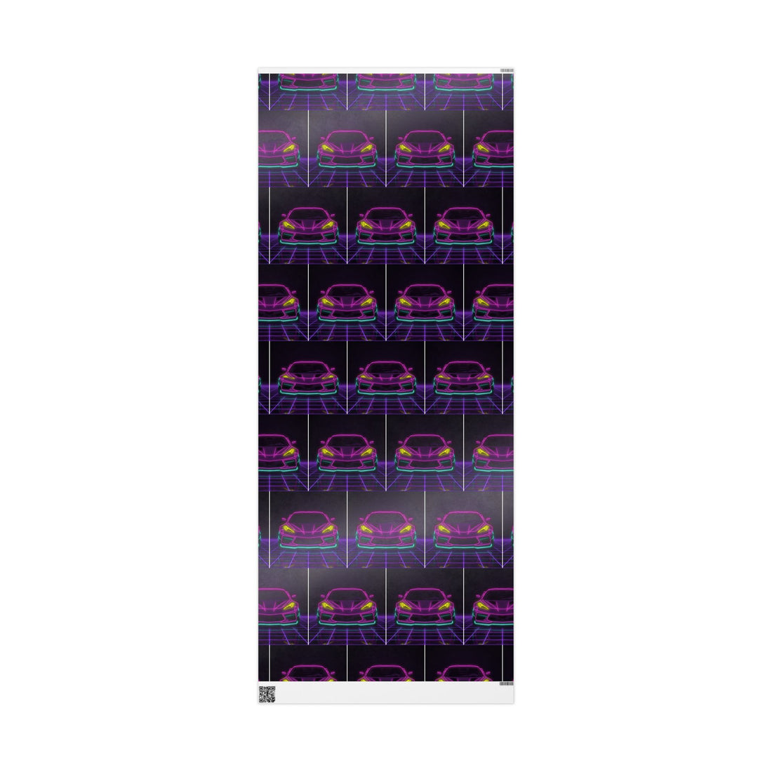 Corvette C8 (2020+) Neon Synthwave Gift Wrapping Paper