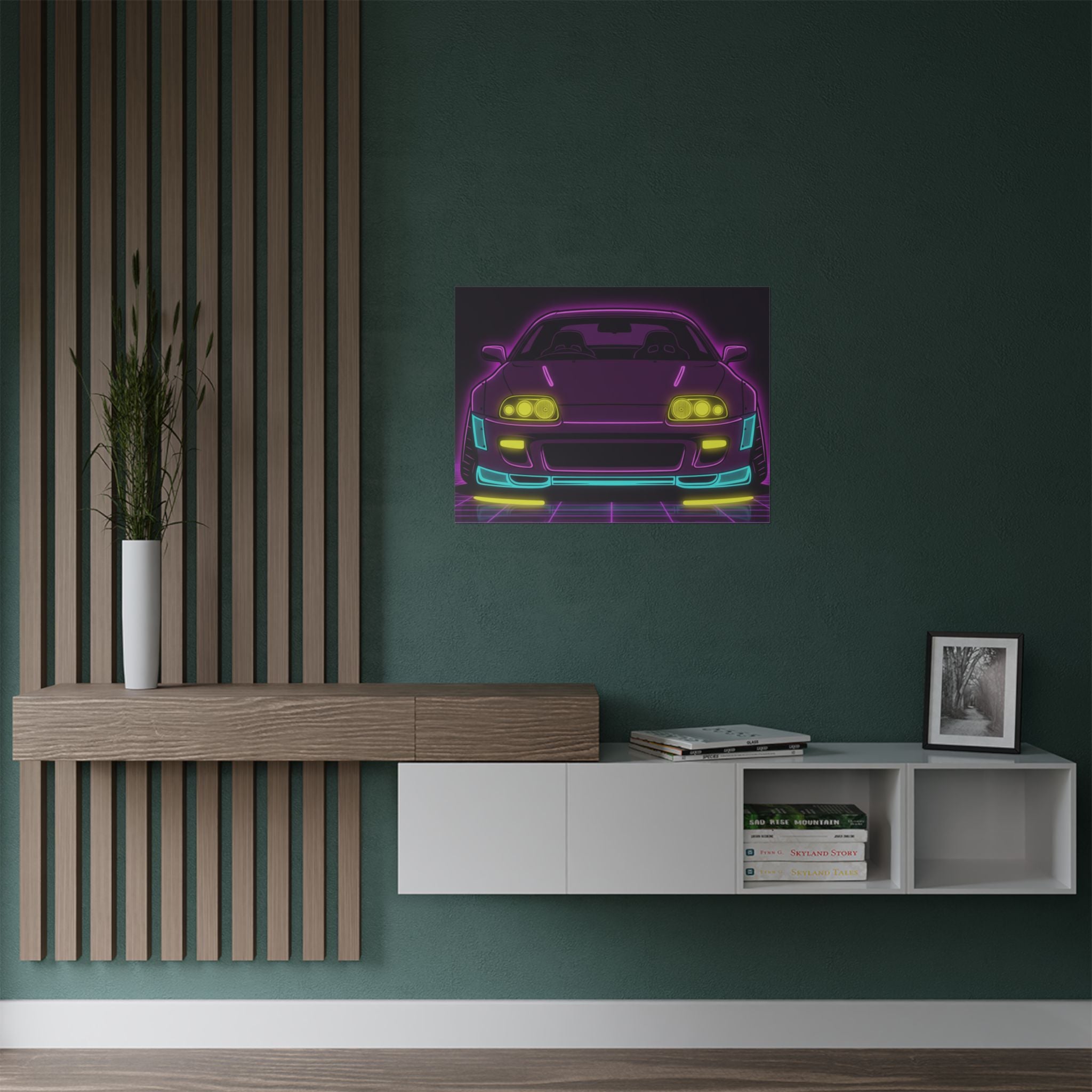 Toyota Supra MK4 Neon Synthwave Poster