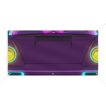 Porsche 964 Turbo Neon Synthwave Banner