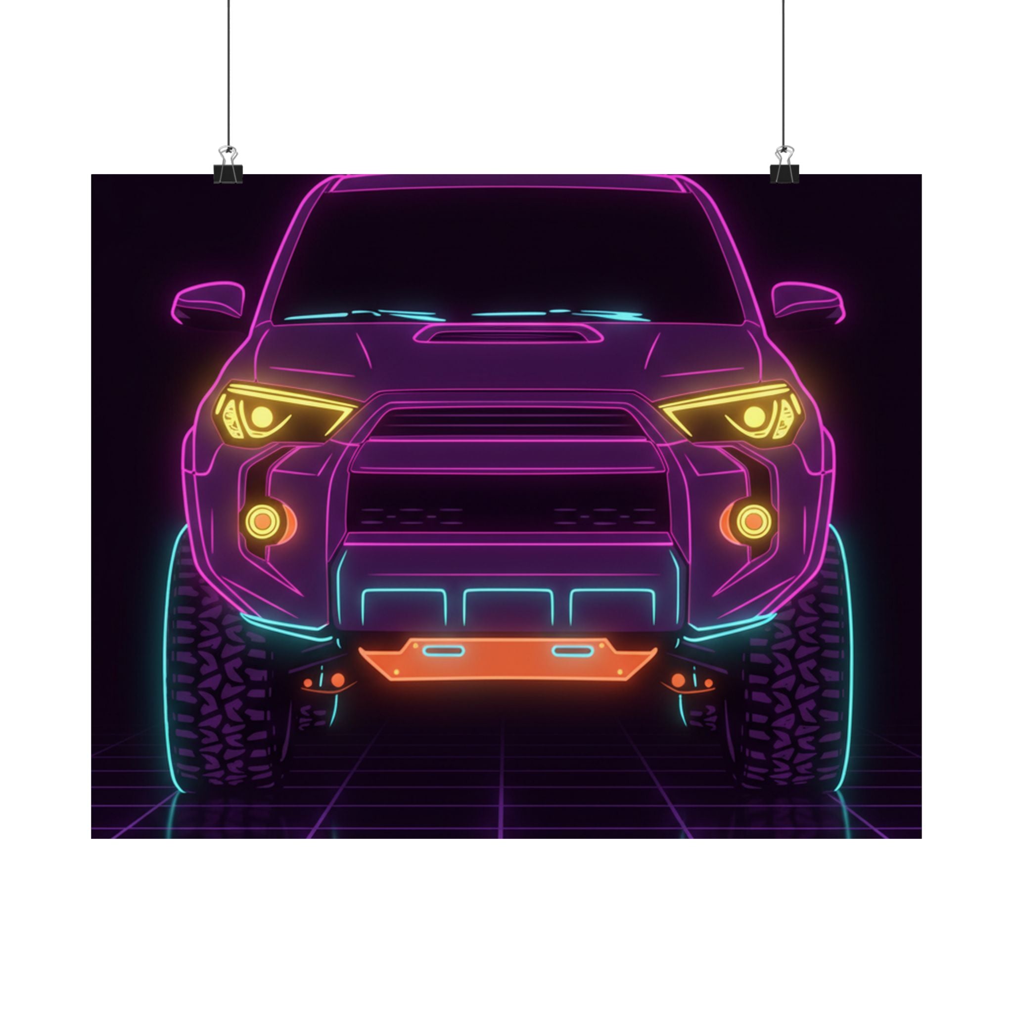 Toyota 4Runner TRD Pro Neon Synthwave Poster