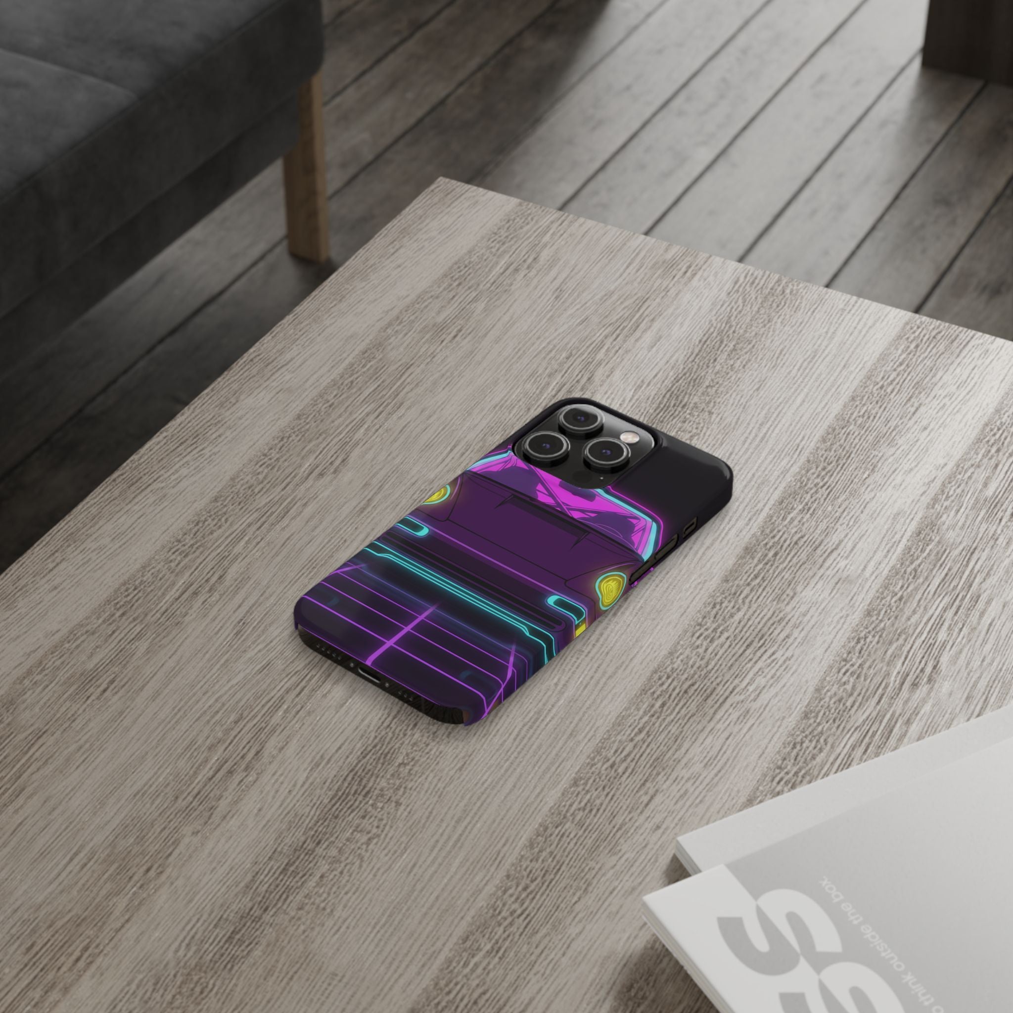 Porsche 964 Turbo Neon Synthwave Phone Case